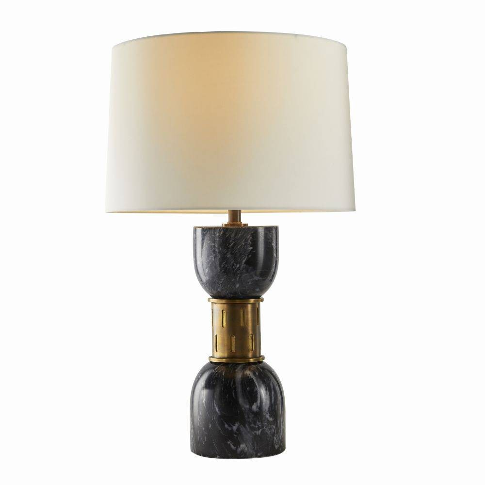 Arteriors - PTI15-229 - Une lumière Lampe de table - Dalton - Noir/Laiton antique/Blanc cassé/Blanc cassé