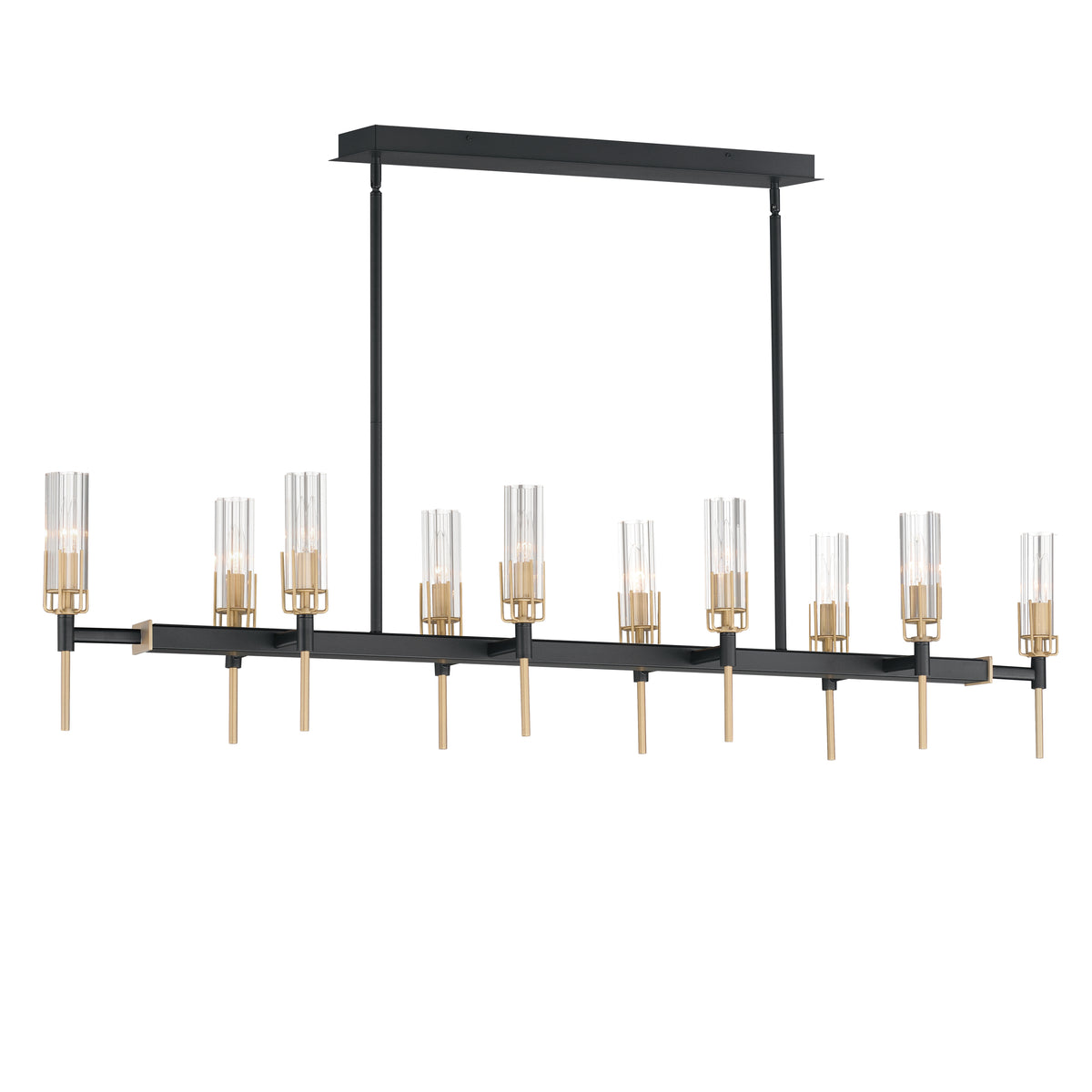 Maxim Lighting 16119CLBKAB Flambeau 60" Linéaire Suspension en noir / laiton antique