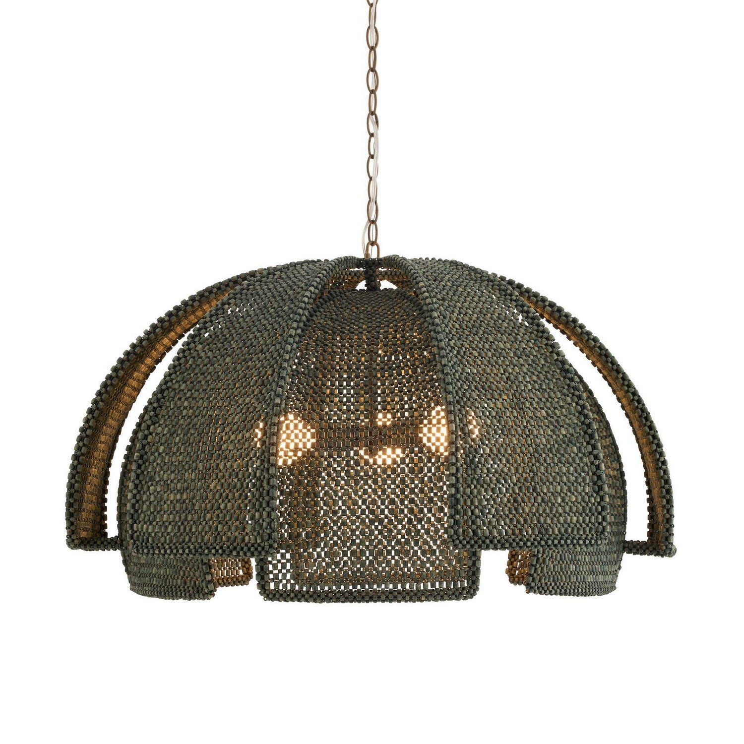 Arteriors - DMS23 - Trois Lumières Suspension - Kamari - Tache d'eucalyptus
