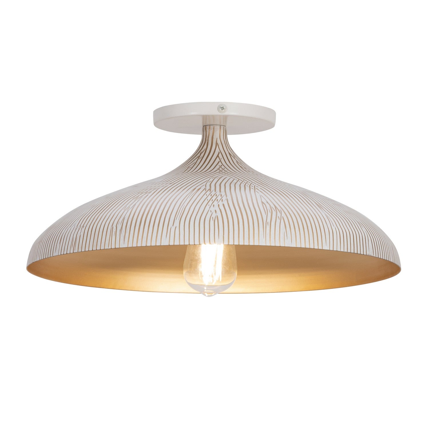 Maxim Lighting 10910WTGLD Fleur Flush Mount in White/Gold