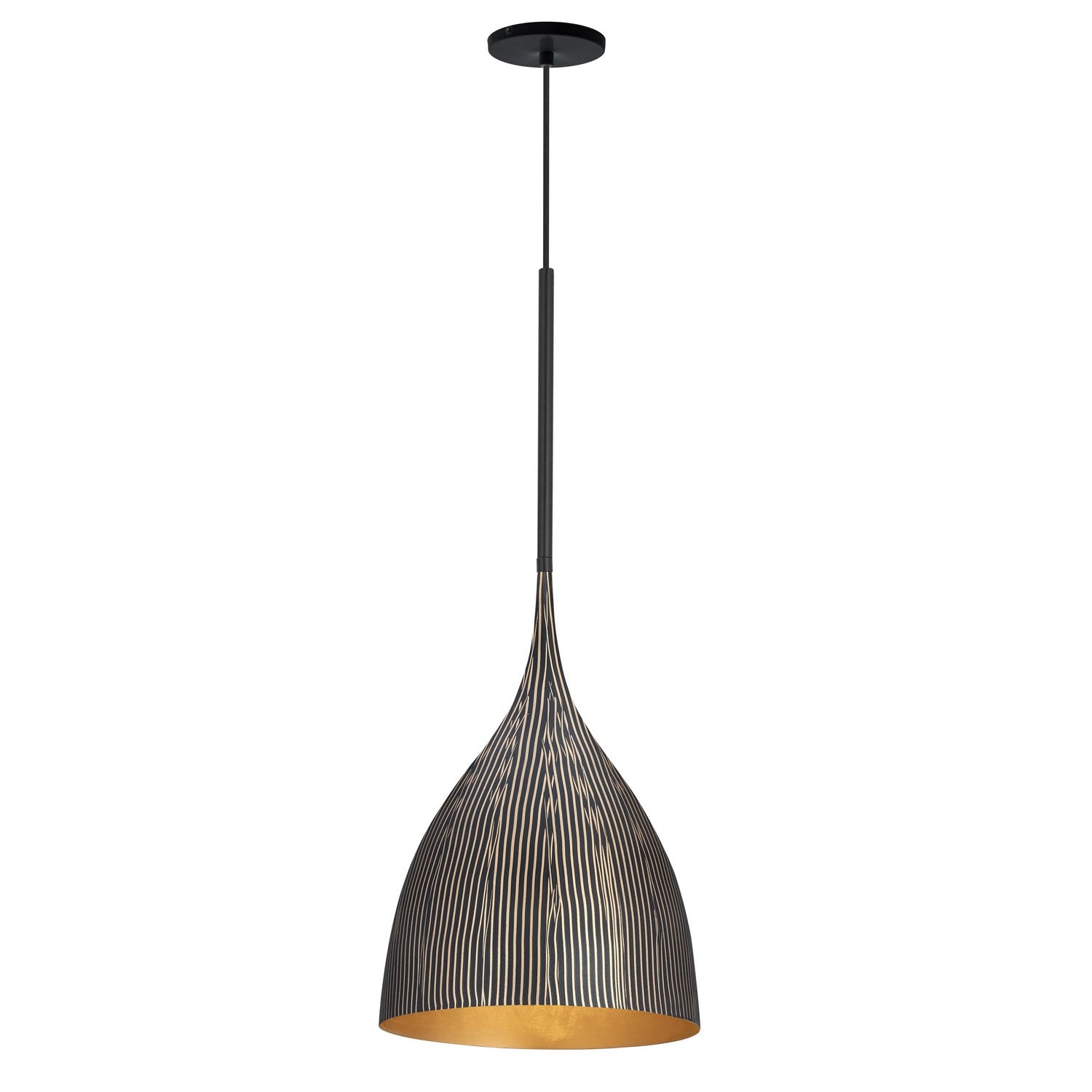 Éclairage Maxim 10912BKGLD Fleur Suspension en noir et or