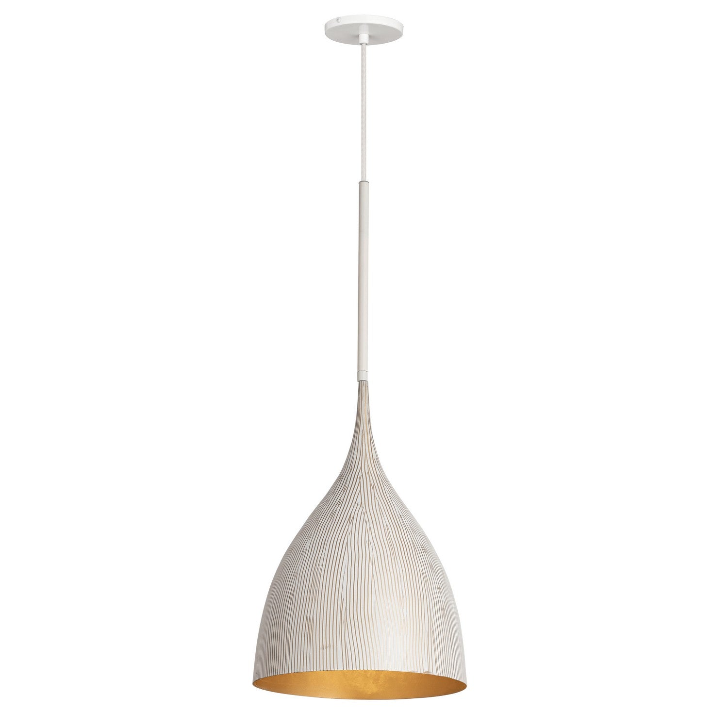 Éclairage Maxim 10912WTGLD Fleur Suspension en blanc/or