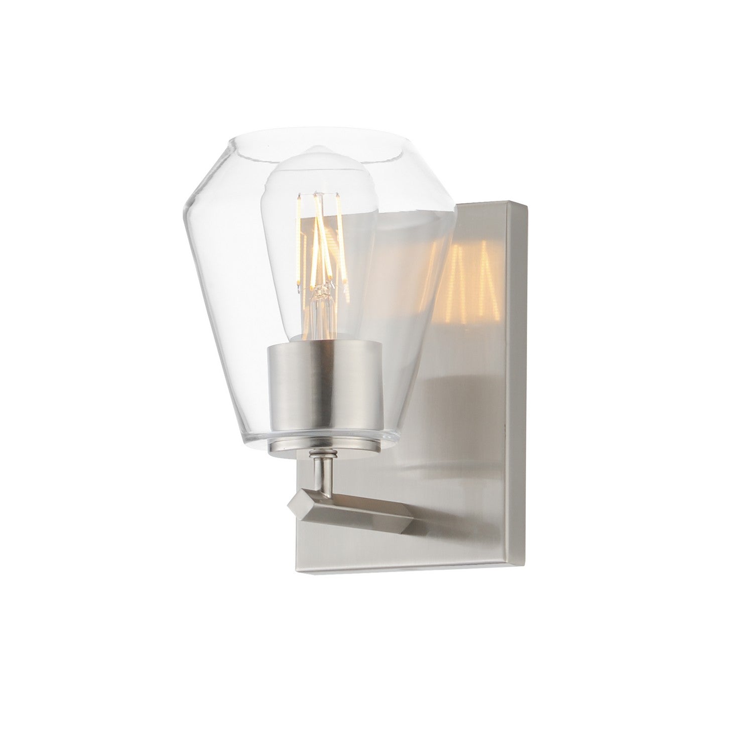 Maxim Lighting 21331CLSN Geode Wall Sconce in Satin Nickel