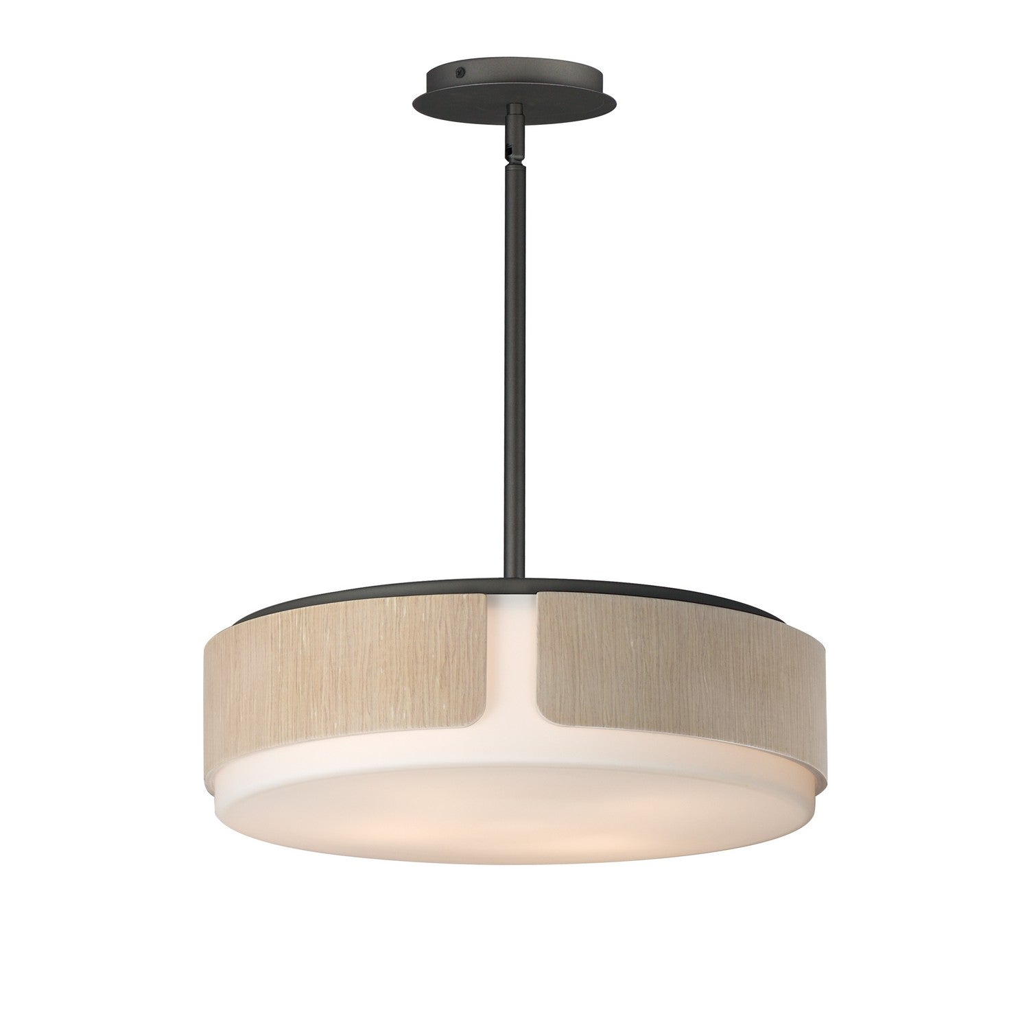 Maxim Lighting 21716SWNWDCHL Dessinateur Semi Plafonnier Suspension en bois naturel/charbon