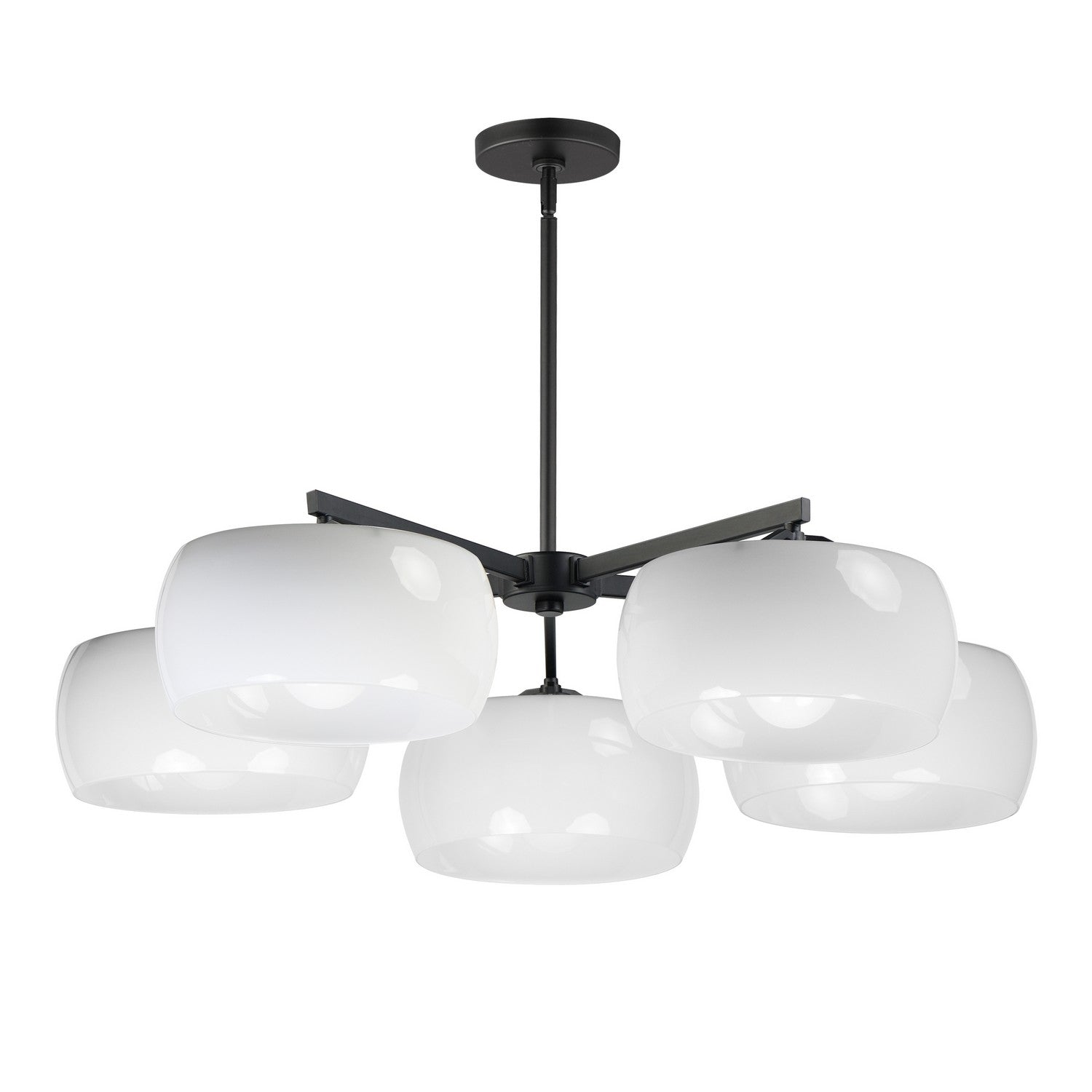 Maxim Lighting 26145WTBK Glazed Chandelier in White / Black