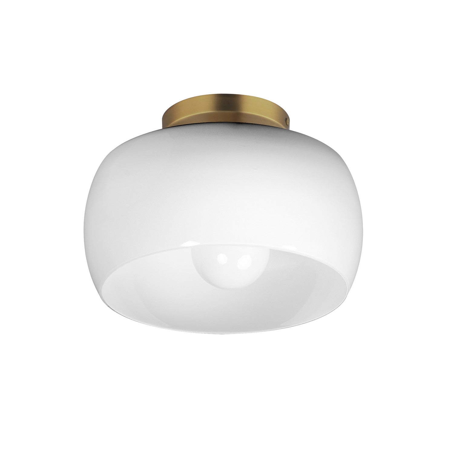 Maxim Lighting 26149WTNAB Glazed Flush Mount in White/Natural Aged Brass