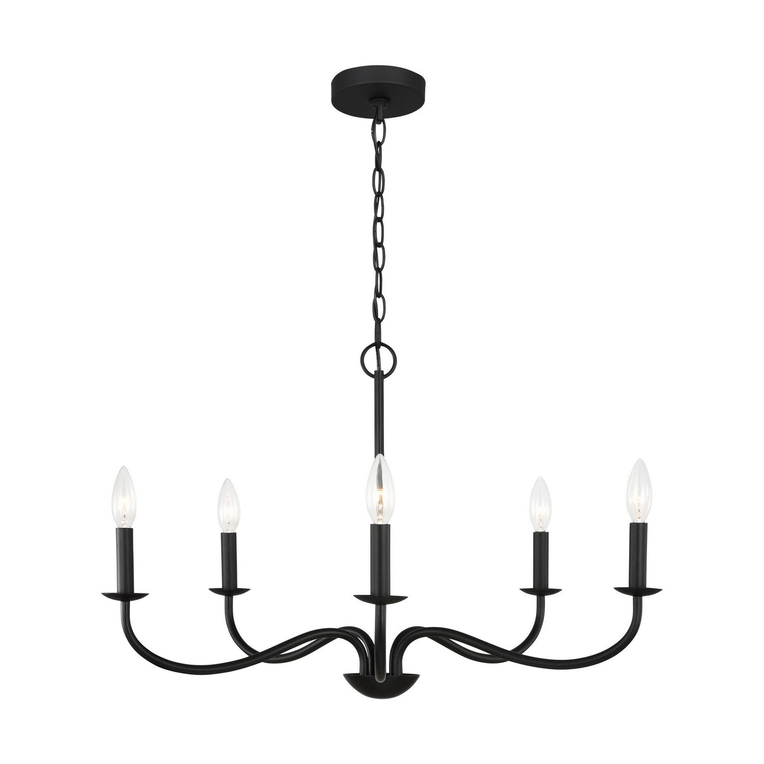 Generation Lighting Canada - GLC1205MBK - Five Light Chandelier - Abells - Midnight Black