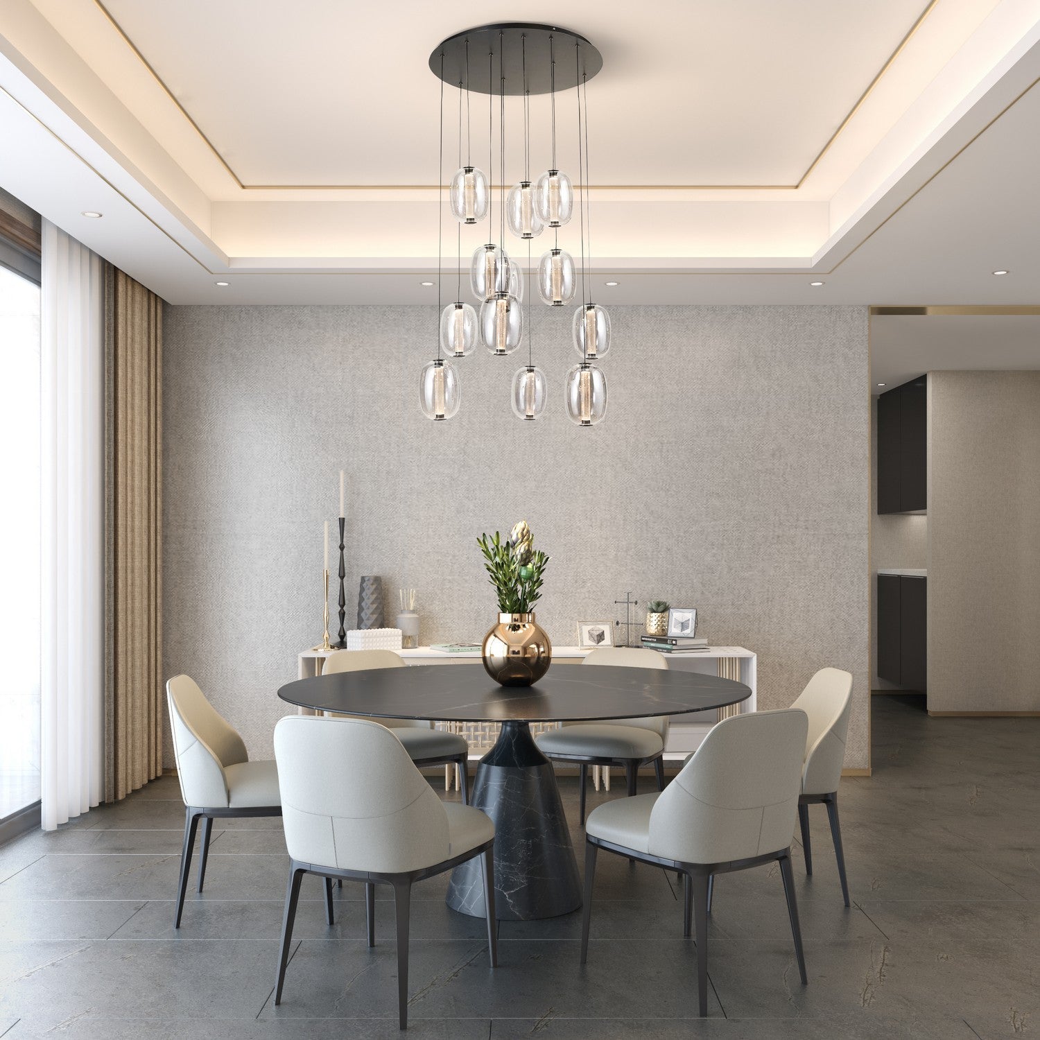 Artcraft Canada - AC6952SM - LED Chandelier - Vega - Black