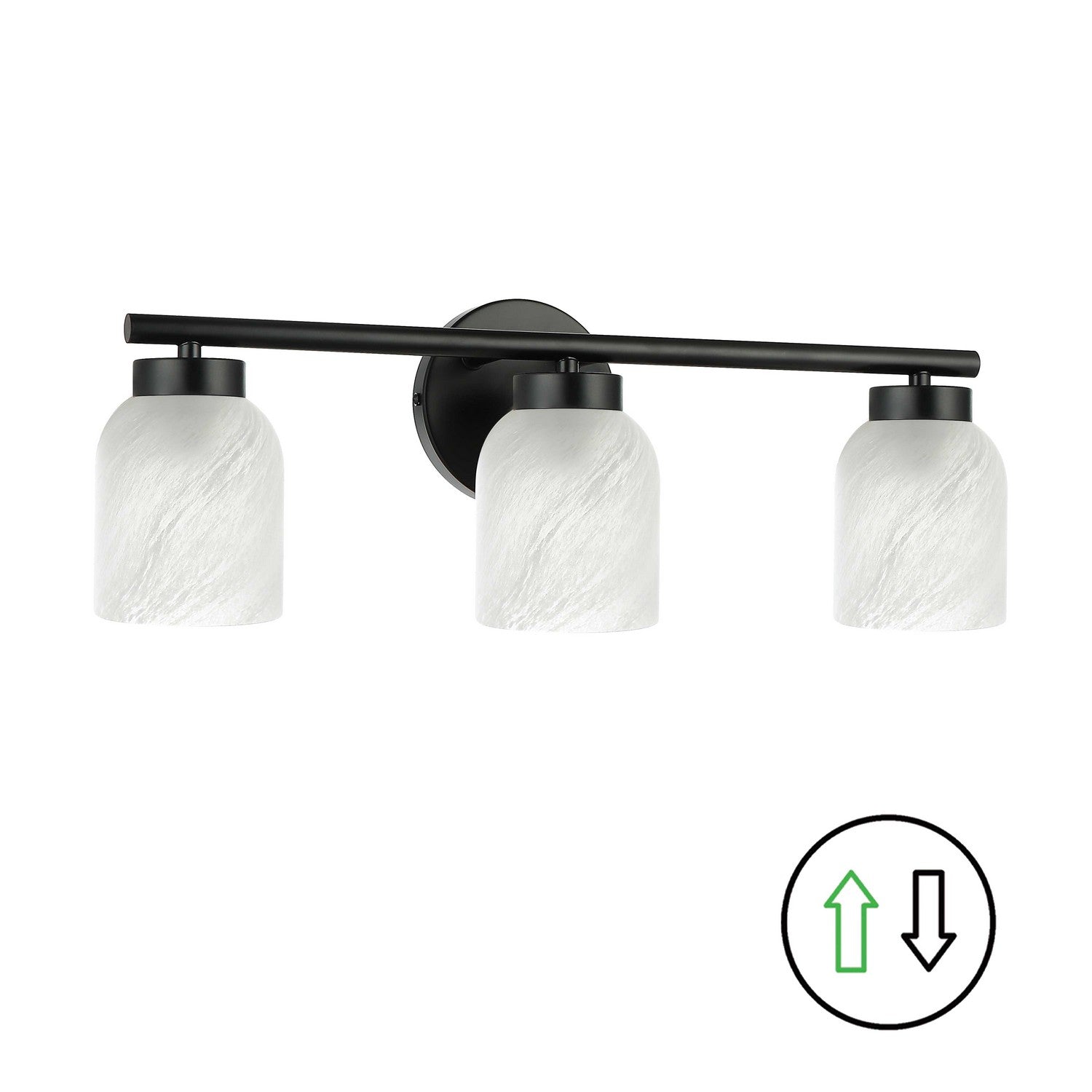Dainolite Canada - VND-213W-MB-ALB - Three Light Vanity - Vonda - Matte Black