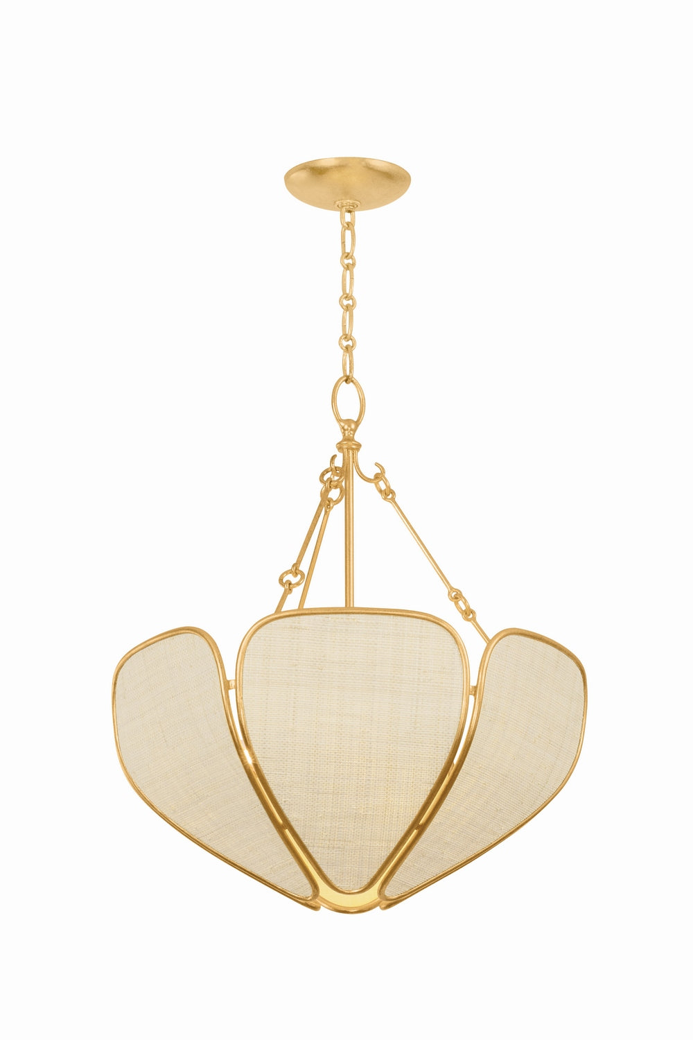 Vallée de l'Hudson, Canada - 3920-VGL - Trois lumières Suspension - Bayville - Feuille d'or vintage