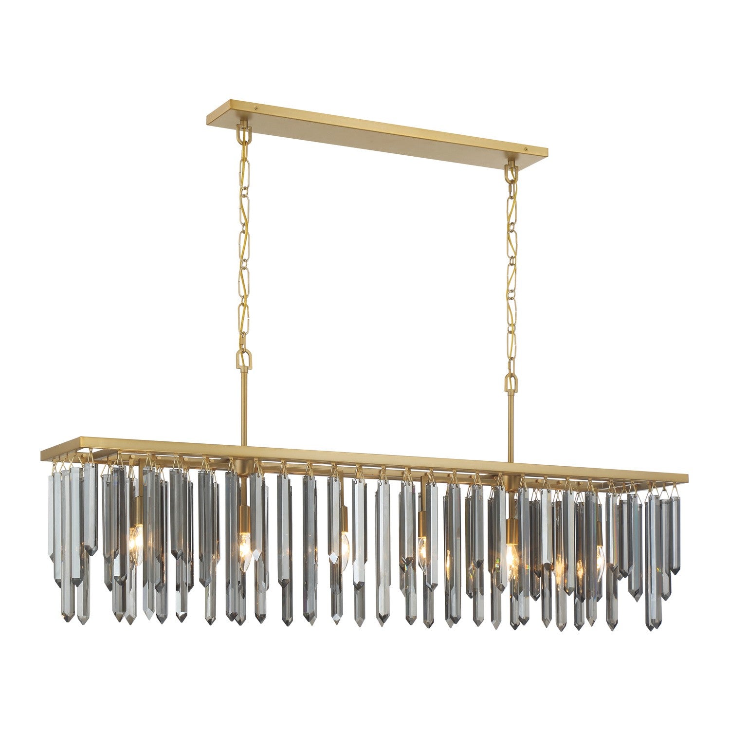 Crystorama - GEM-7007-MG-SS - Six Light Linear Chandelier - Gemma - Modern Gold