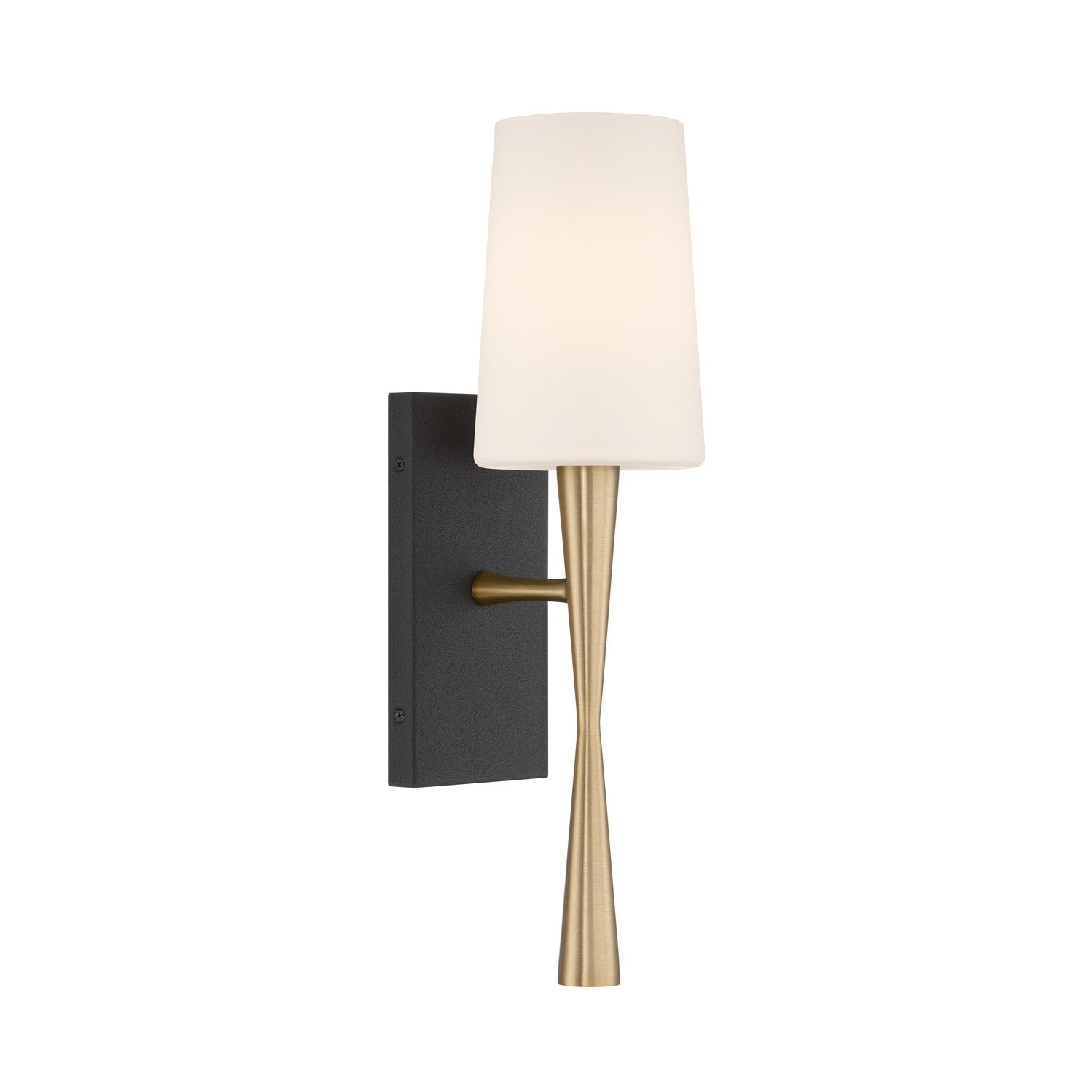 Crystorama - TRE-221-OP-AG-BF - One Light Wall Sconce - Trenton - Aged Brass + Black Forged