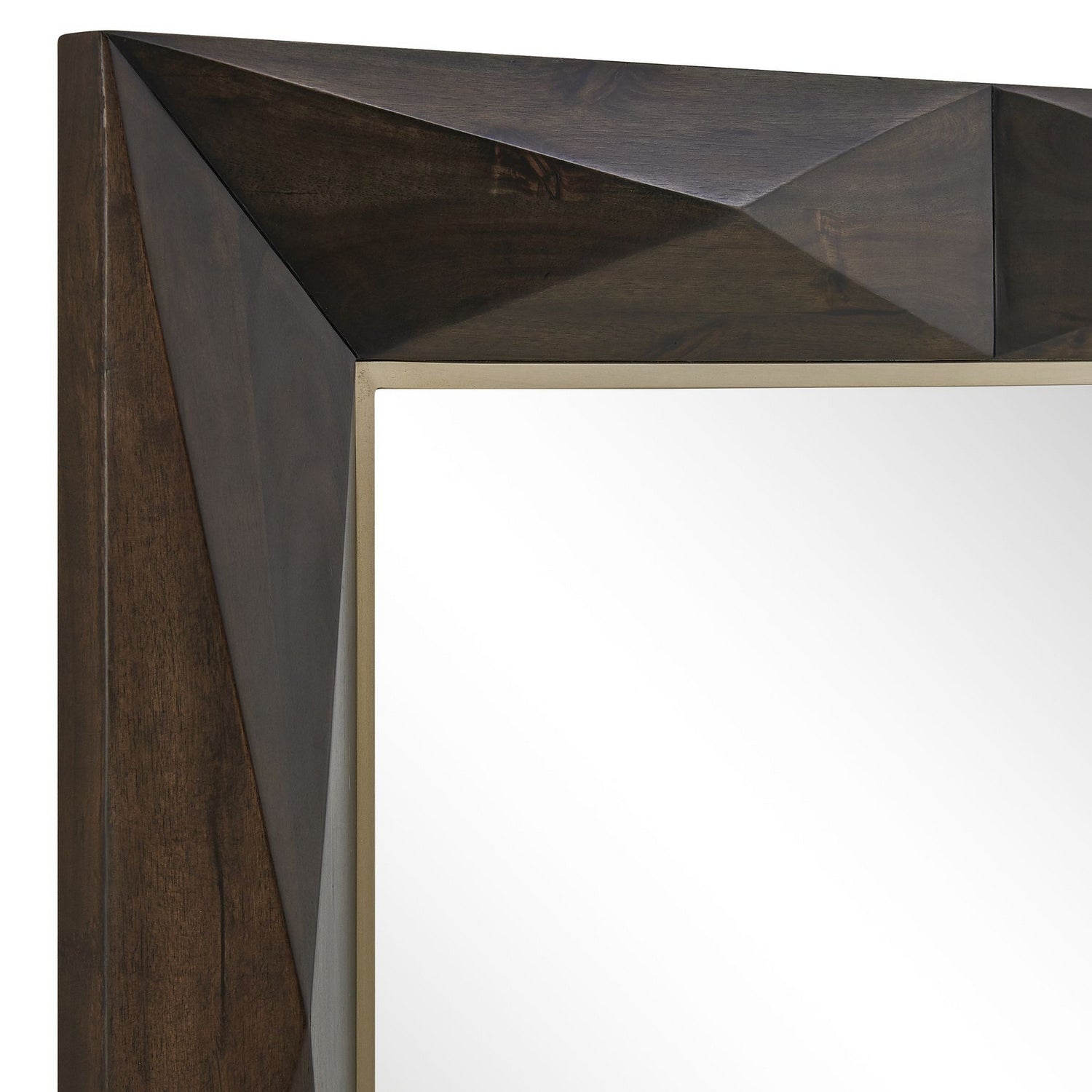 Uttermost - 08285 - Miroir - Diamant brut - Teinte noyer foncé avec acier inoxydable plaqué laiton