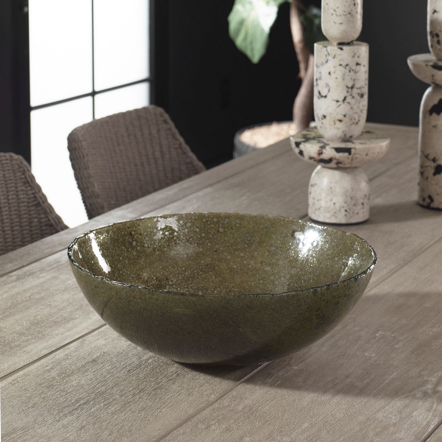 Uttermost - 18306 - Bol - Vert scintillant - Bleu, vert et brun terreux
