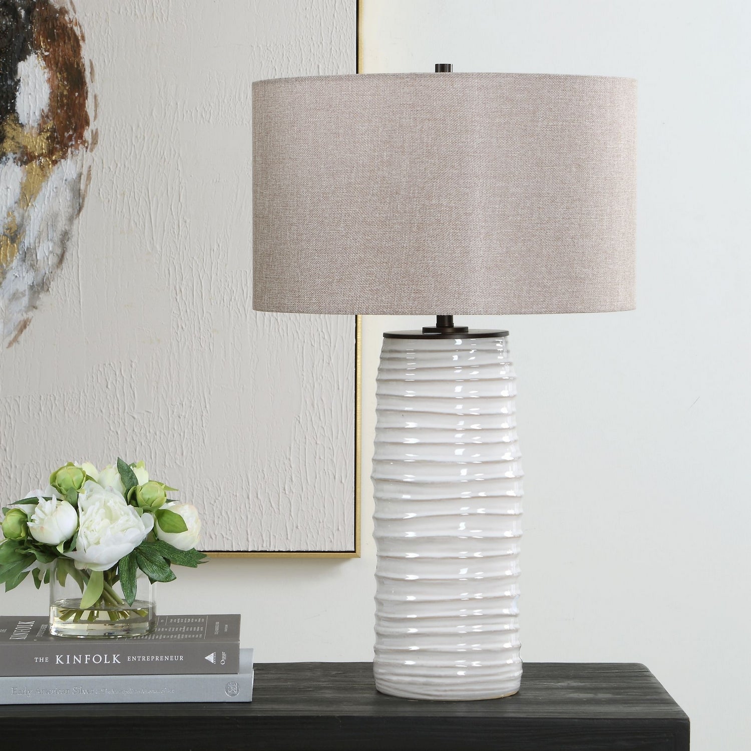 Uttermost - 30665 - Une lumière Lampe de table - Barat - Noir élégant