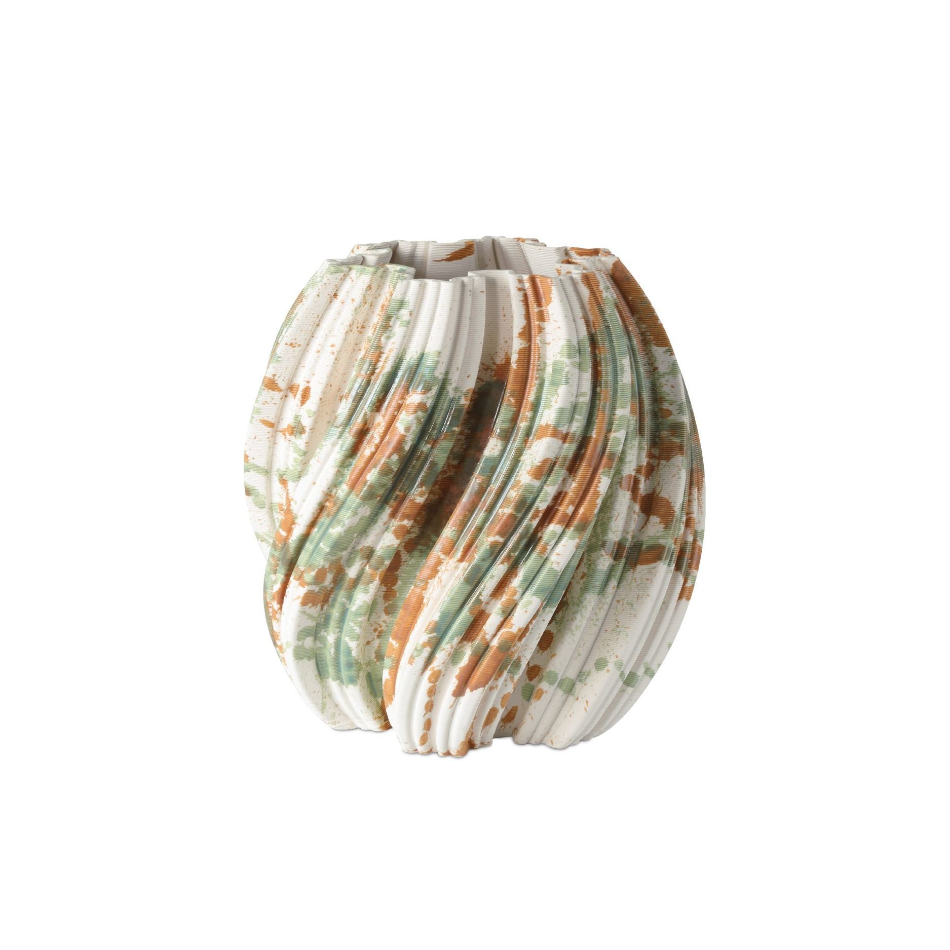 Currey and Company - 1200-0986 - Vase - Camouflage - Vert / Marron / Blanc cassé