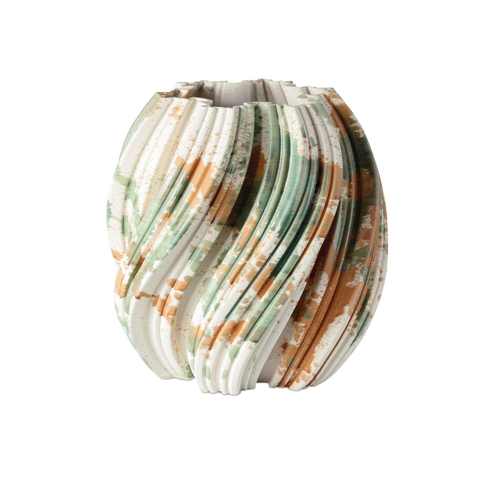 Currey and Company - 1200-0987 - Vase - Camouflage - Vert / Marron / Blanc cassé