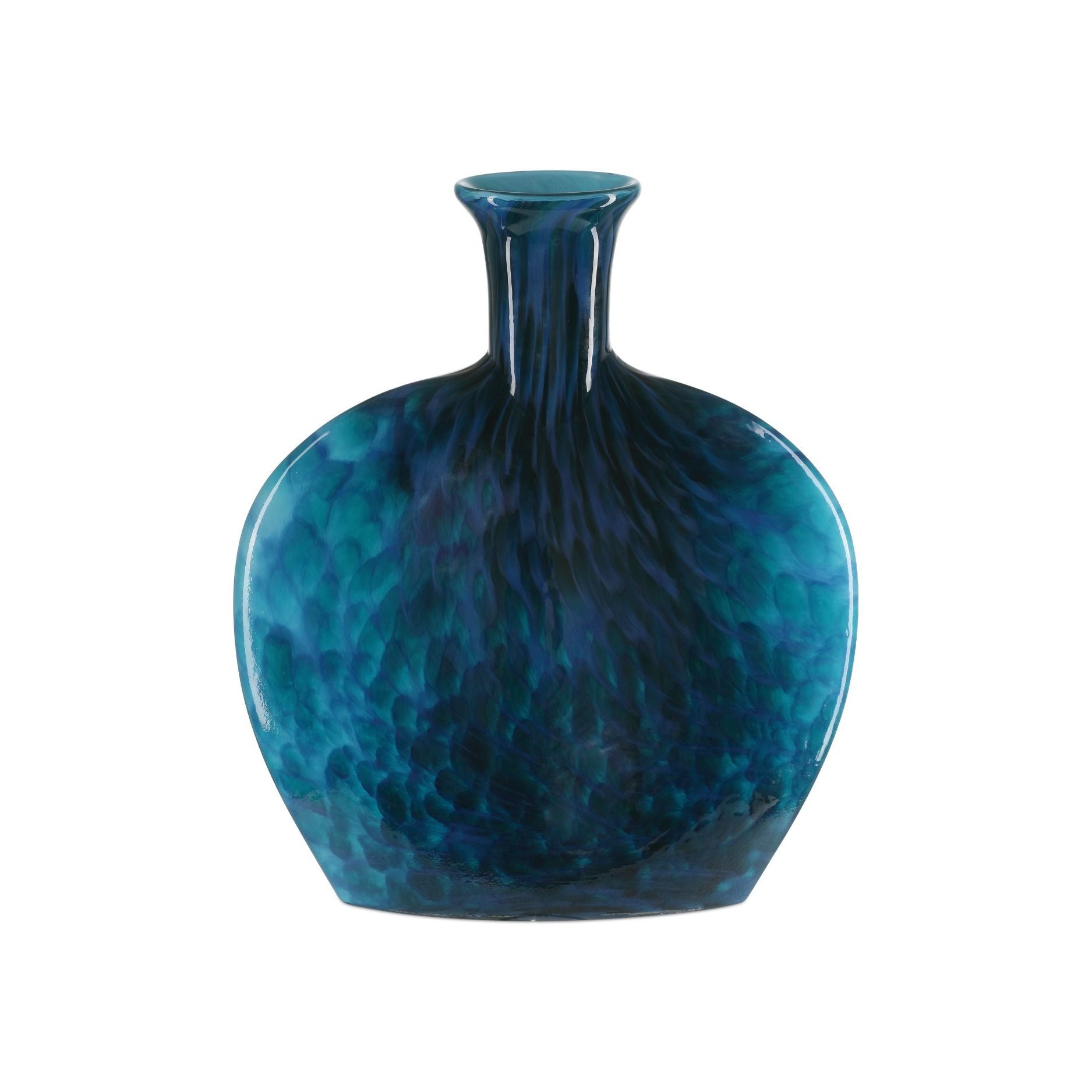 Currey and Company - 1200-1012 - Vase - Vase Pavonini - Bleu
