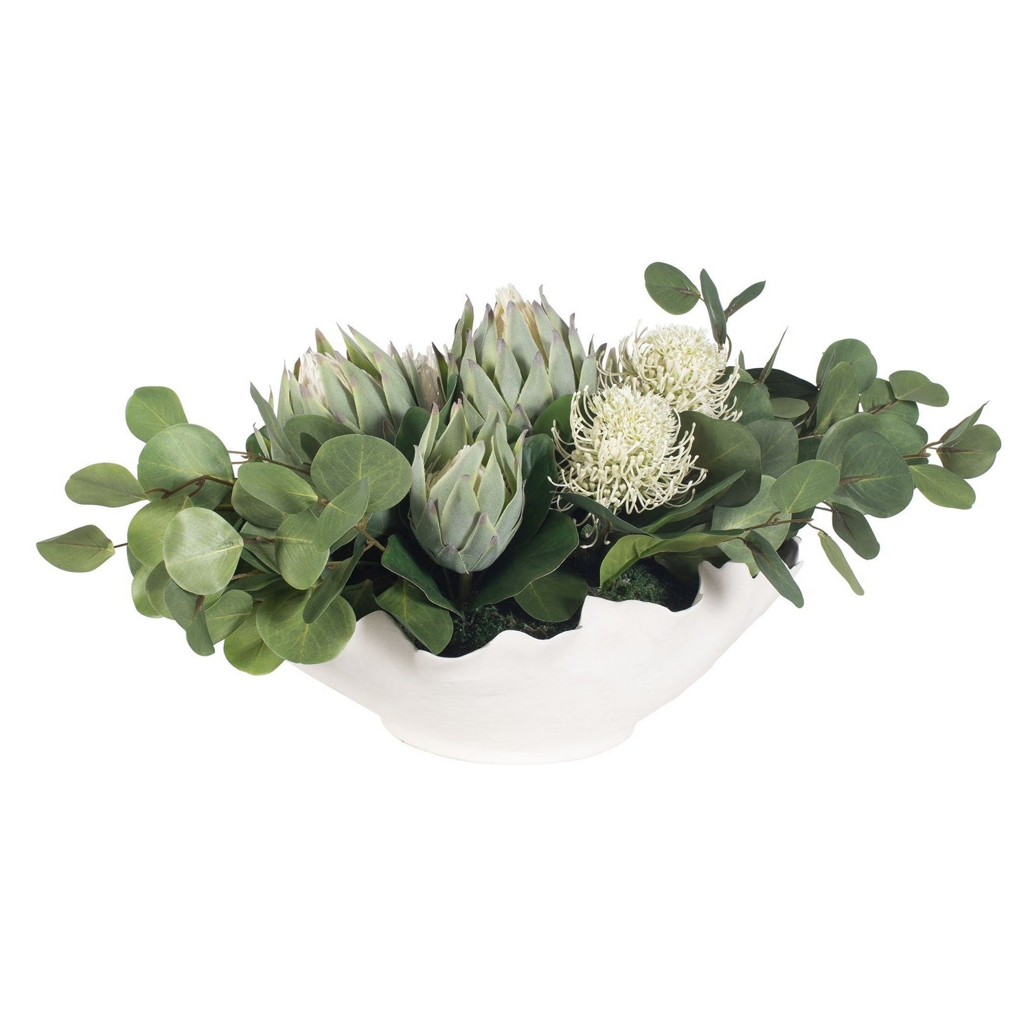 Uttermost - 60256 - Bowl Centerpiece - Protea Blooms - White