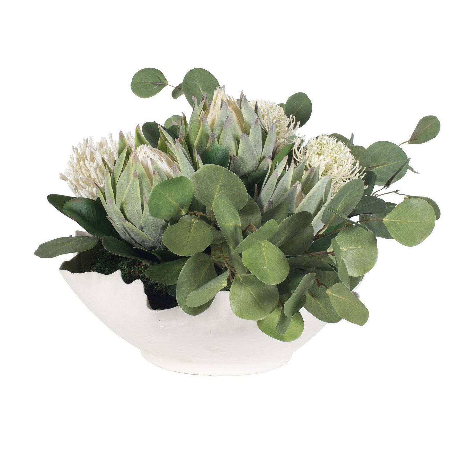 Uttermost - 60256 - Bowl Centerpiece - Protea Blooms - White