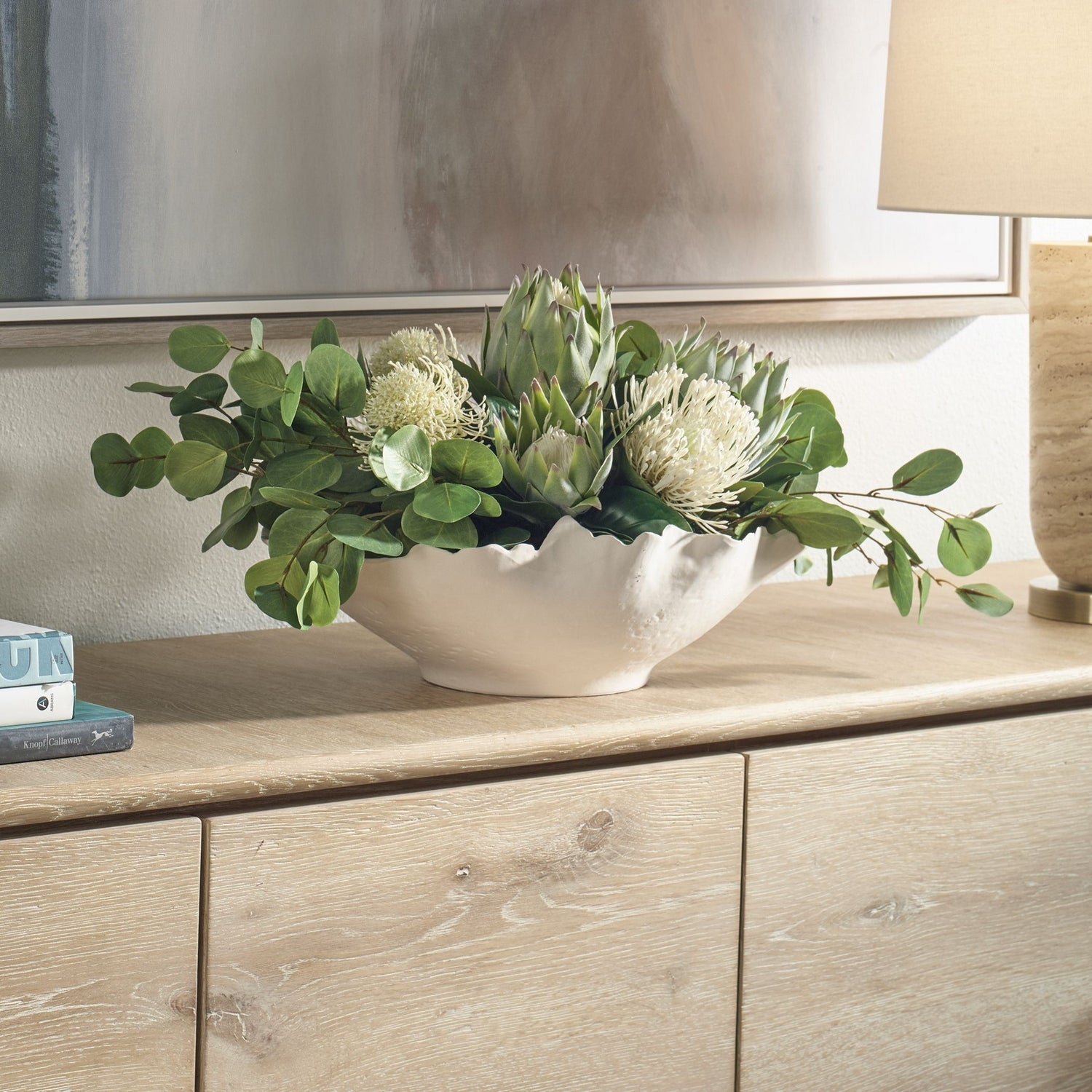 Uttermost - 60256 - Bowl Centerpiece - Protea Blooms - White