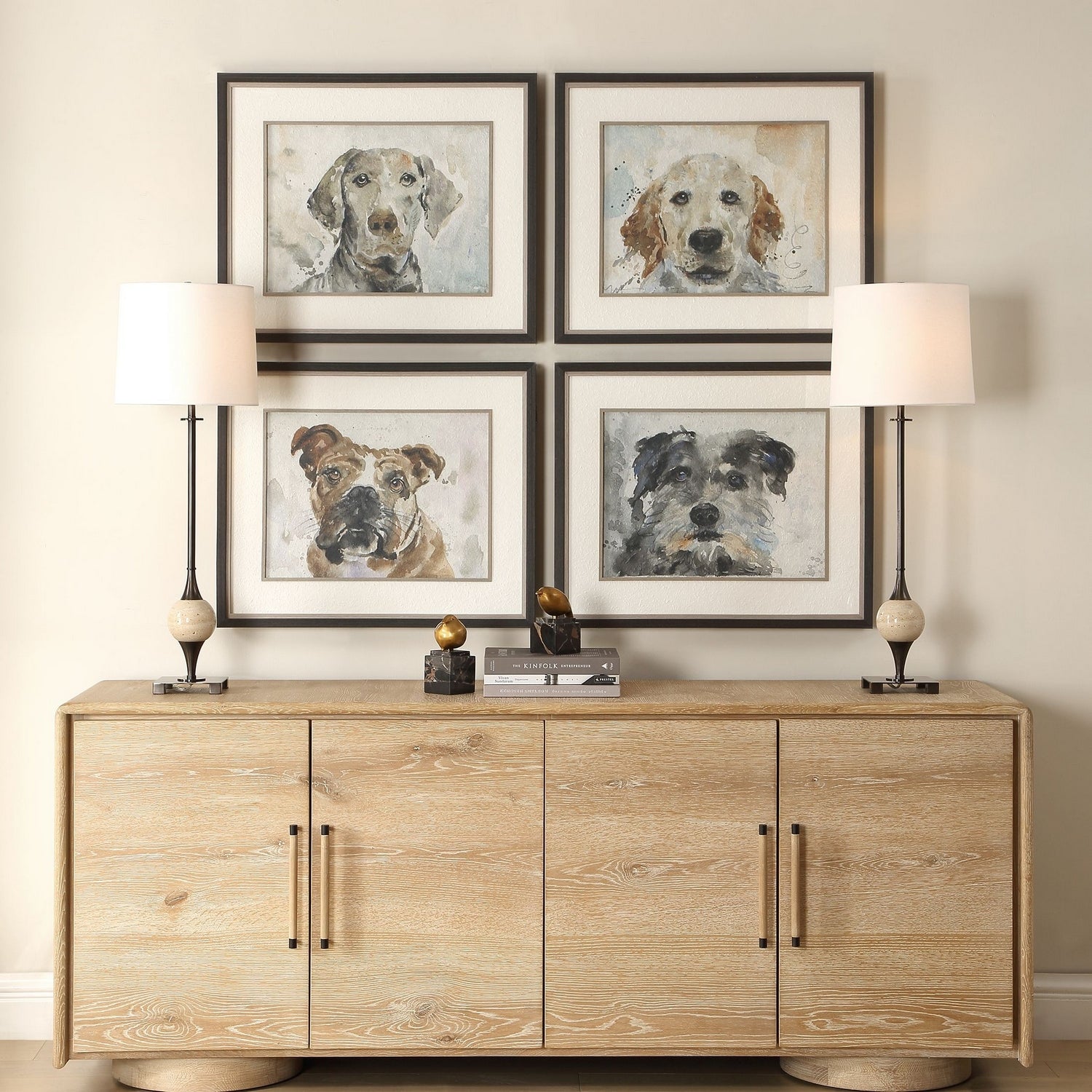 Uttermost - 32466 - Ensemble de 4 impressions encadrées - Dog Days