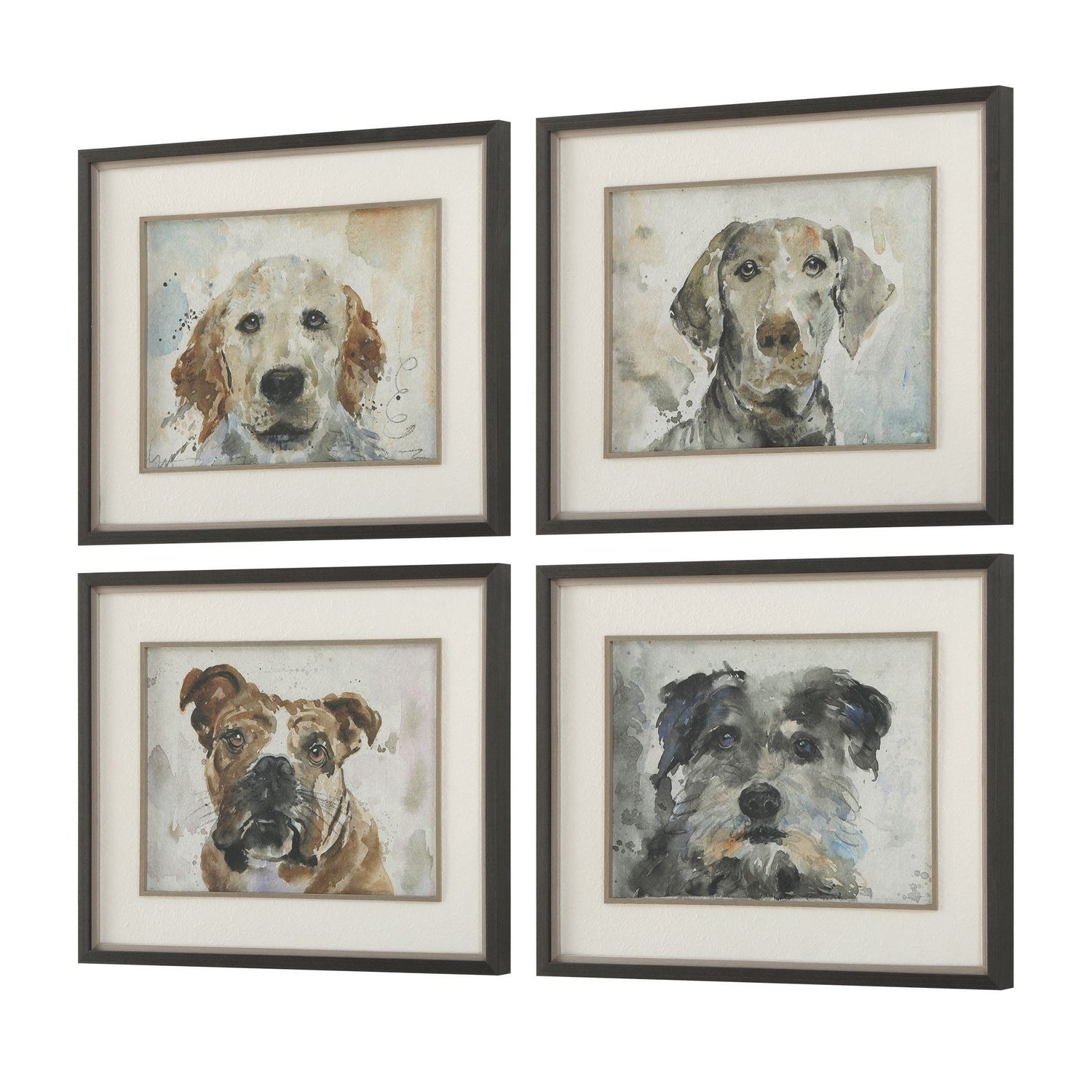 Uttermost - 32466 - Ensemble de 4 impressions encadrées - Dog Days