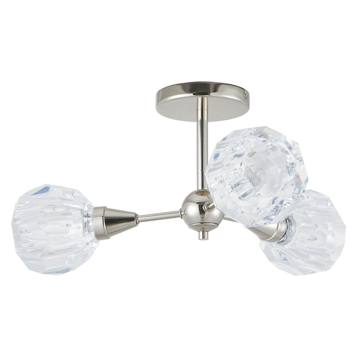 Thesis Lighting 206946A Helena Semi-Flush Mount in Polished Nickel