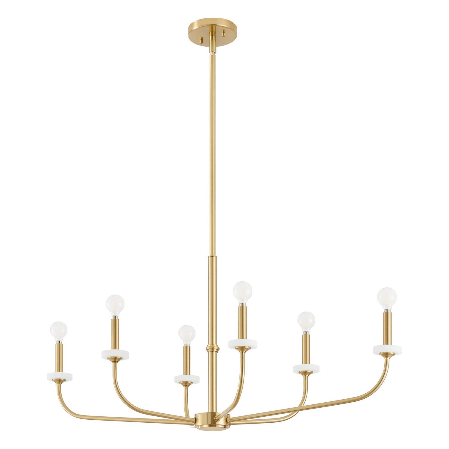 Thesis Lighting 206959A Leah Chandelier in Brushed Gold, White