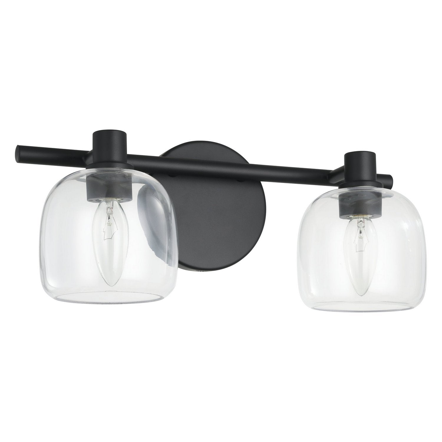 Thesis Lighting 207003A Valentina Vanity in Matte Black, Clear
