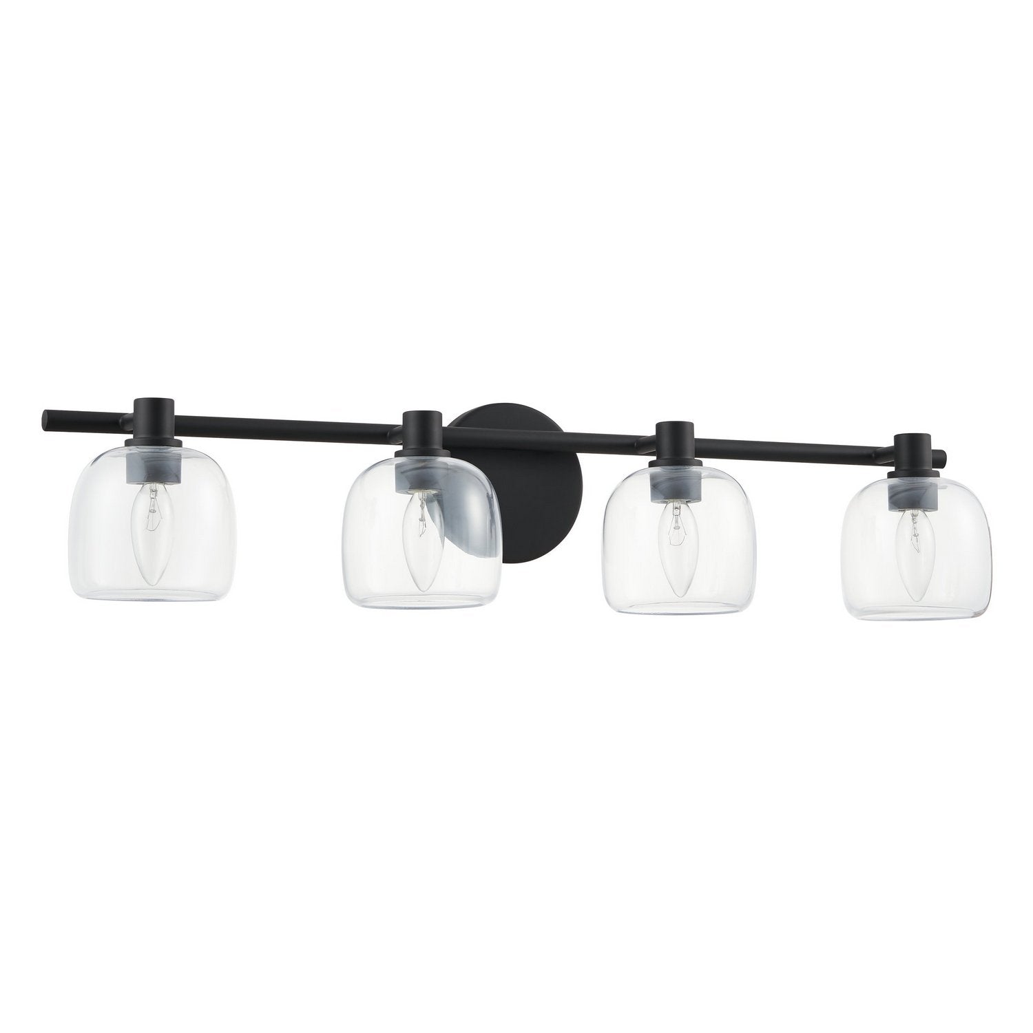 Thesis Lighting 207016A Valentina Vanity in Matte Black, Clear