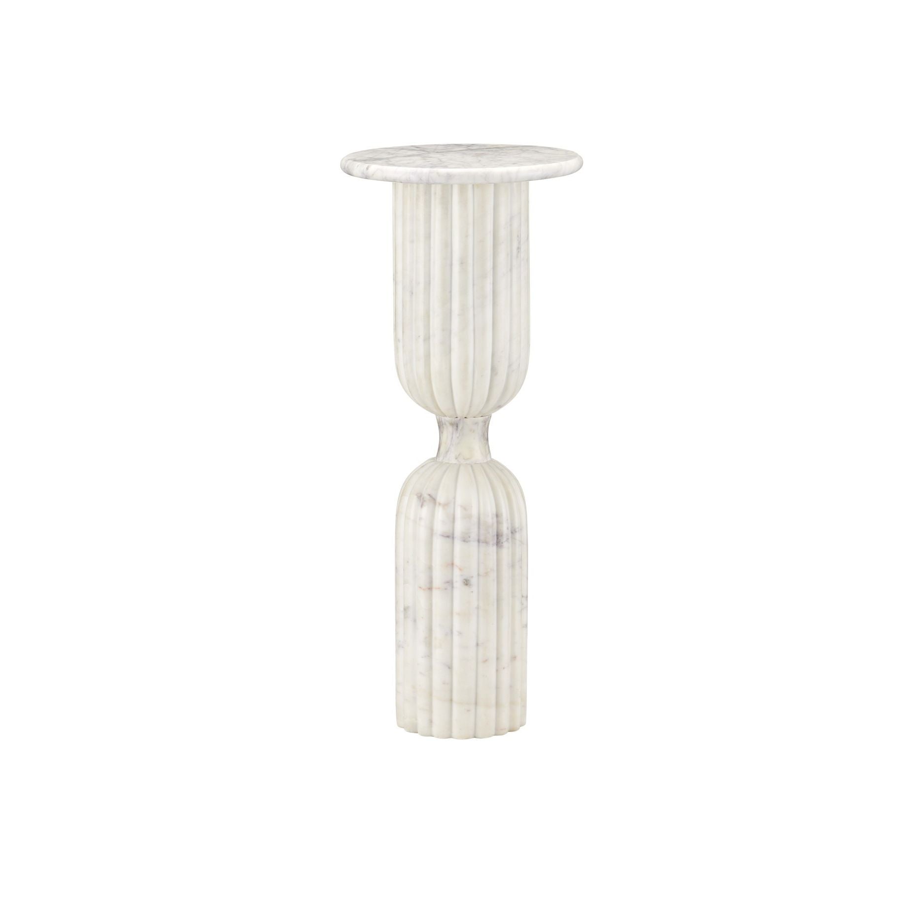 Currey and Company - 3000-0323 - Drinks Table - Passementerie White Marble Drinks Table - Natural White