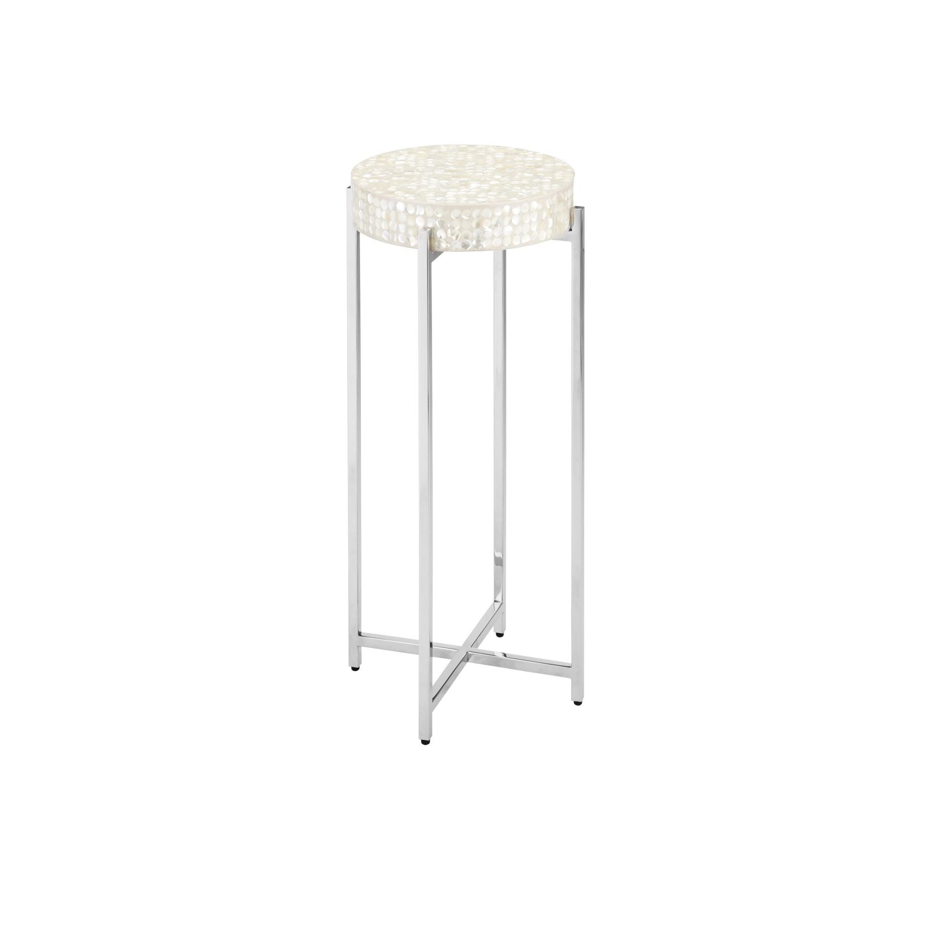 Currey and Company - 4000-0224 - Drinks Table - Gerri Dot - Natural / Polished Nickel
