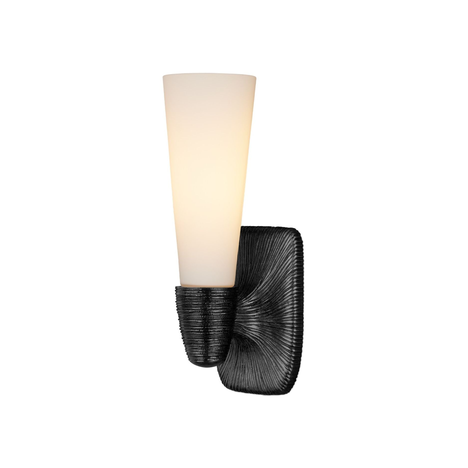 Currey and Company - 5800-0068 - Une lumière Murale - Bonaz - Blanc opaque / Bronze huilé