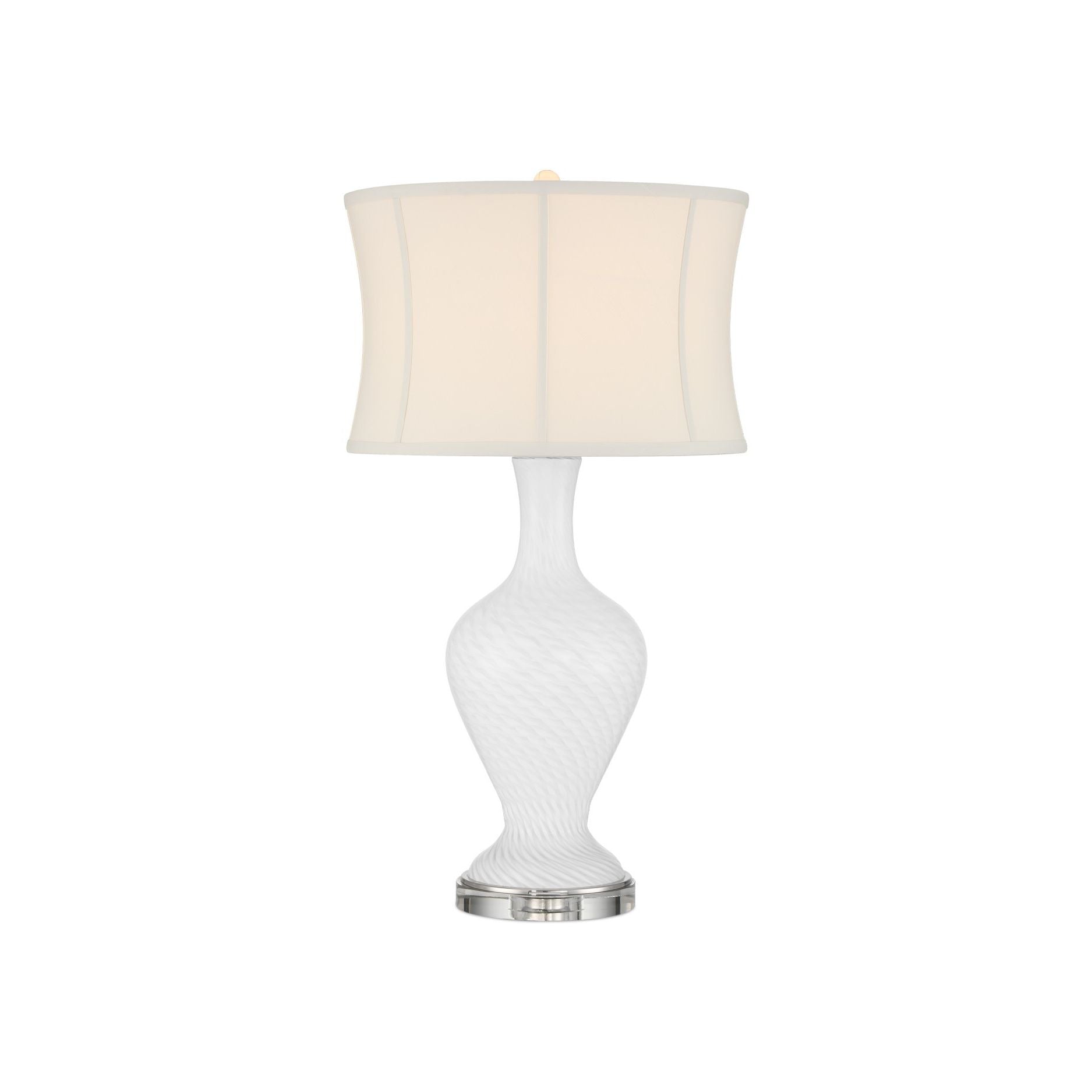 Currey and Company - 6000-1009 - Une lumière Lampe de table - Blanc Zeta Lampe de table - Blanc / Transparent