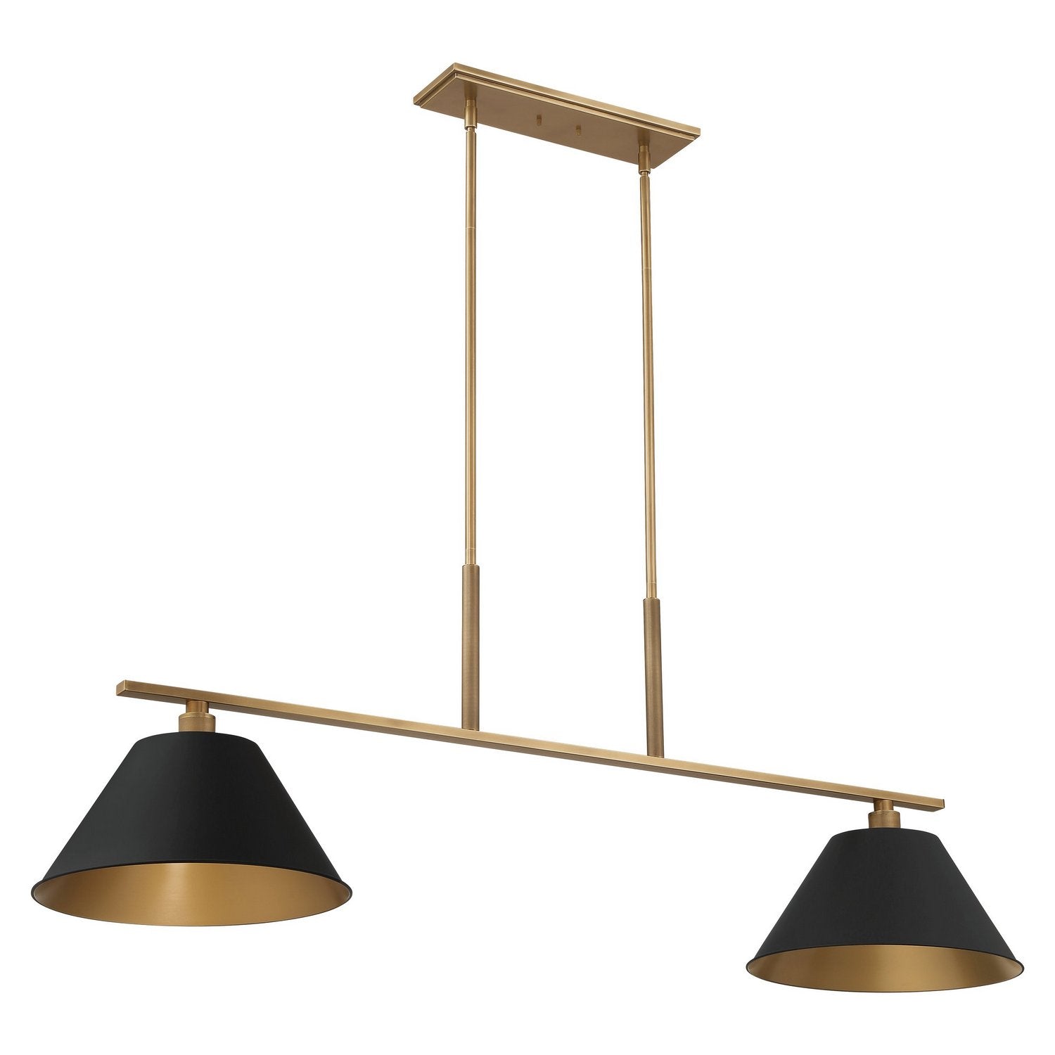 Thesis Lighting 207336A Mcgill Linear Chandelier in Natural Brass, Matte Black