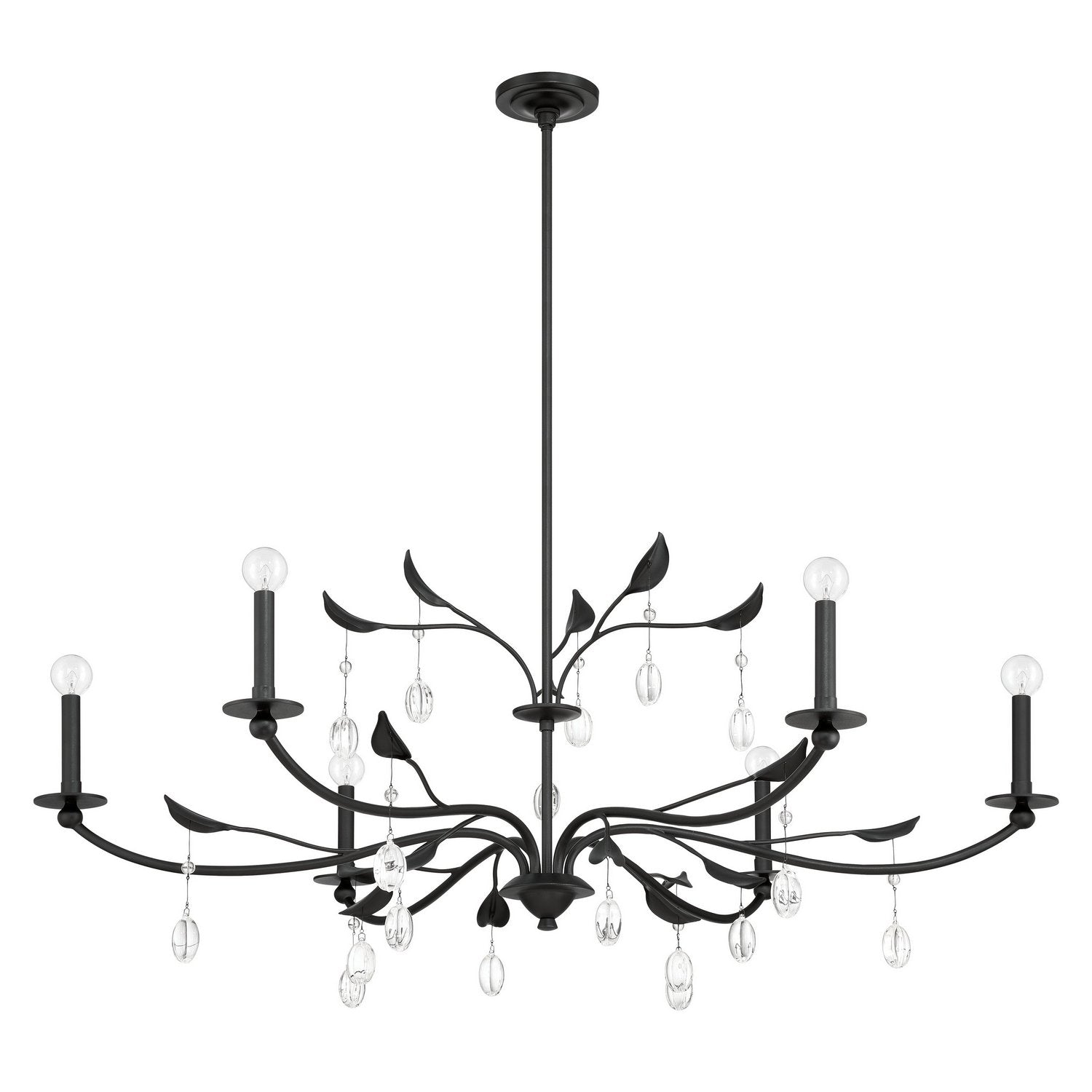 Thesis Lighting 207345A Presley Chandelier in Textured Black, Clear