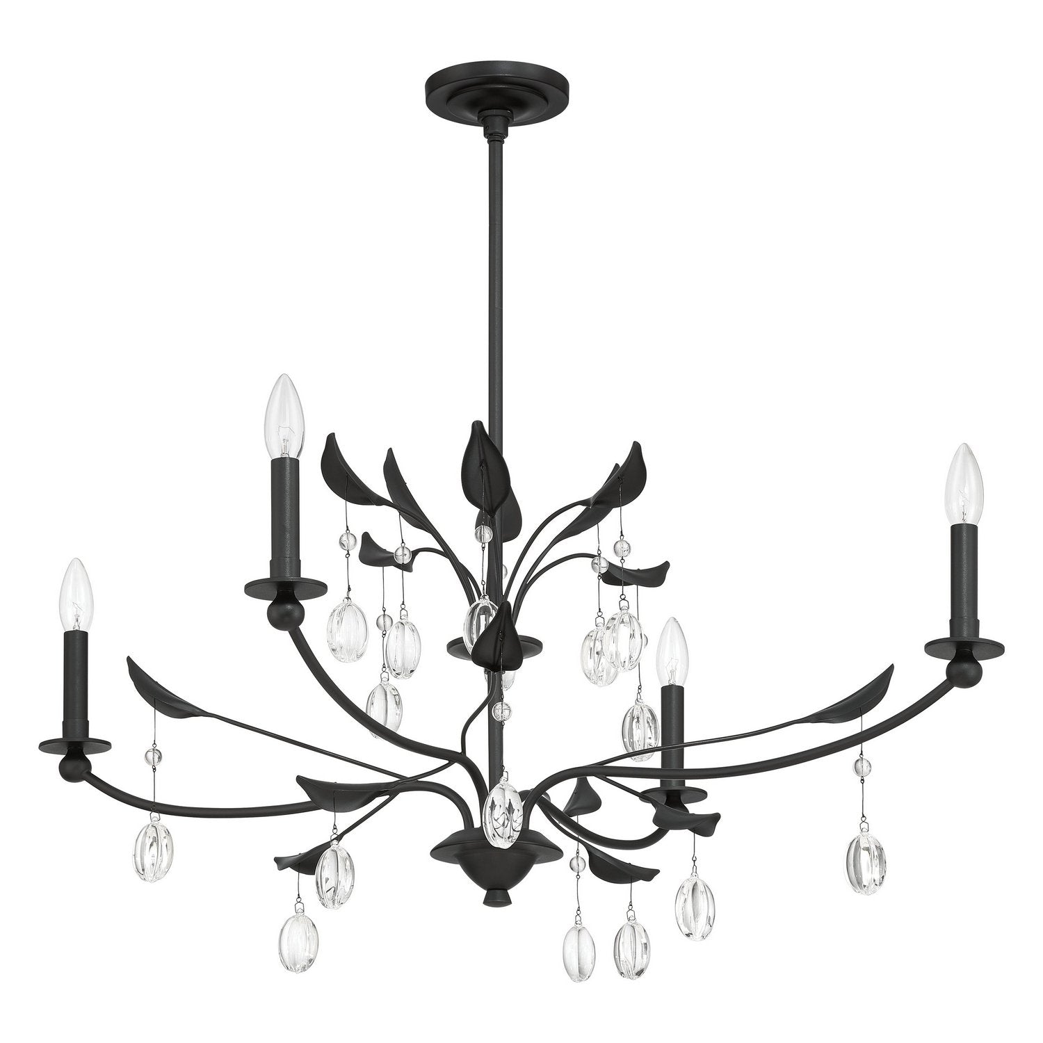 Thesis Lighting 207347A Presley Chandelier in Textured Black, Clear