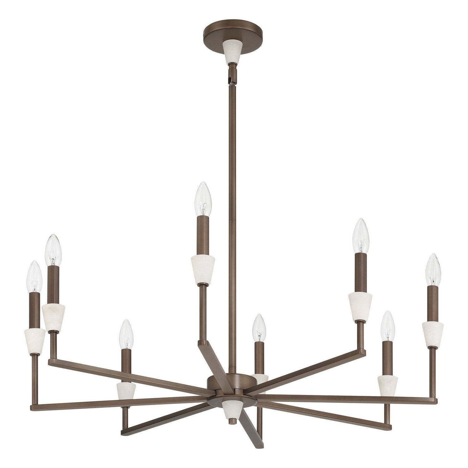 Thesis Lighting 207364A Montclair Chandelier in Forged Bronze, White