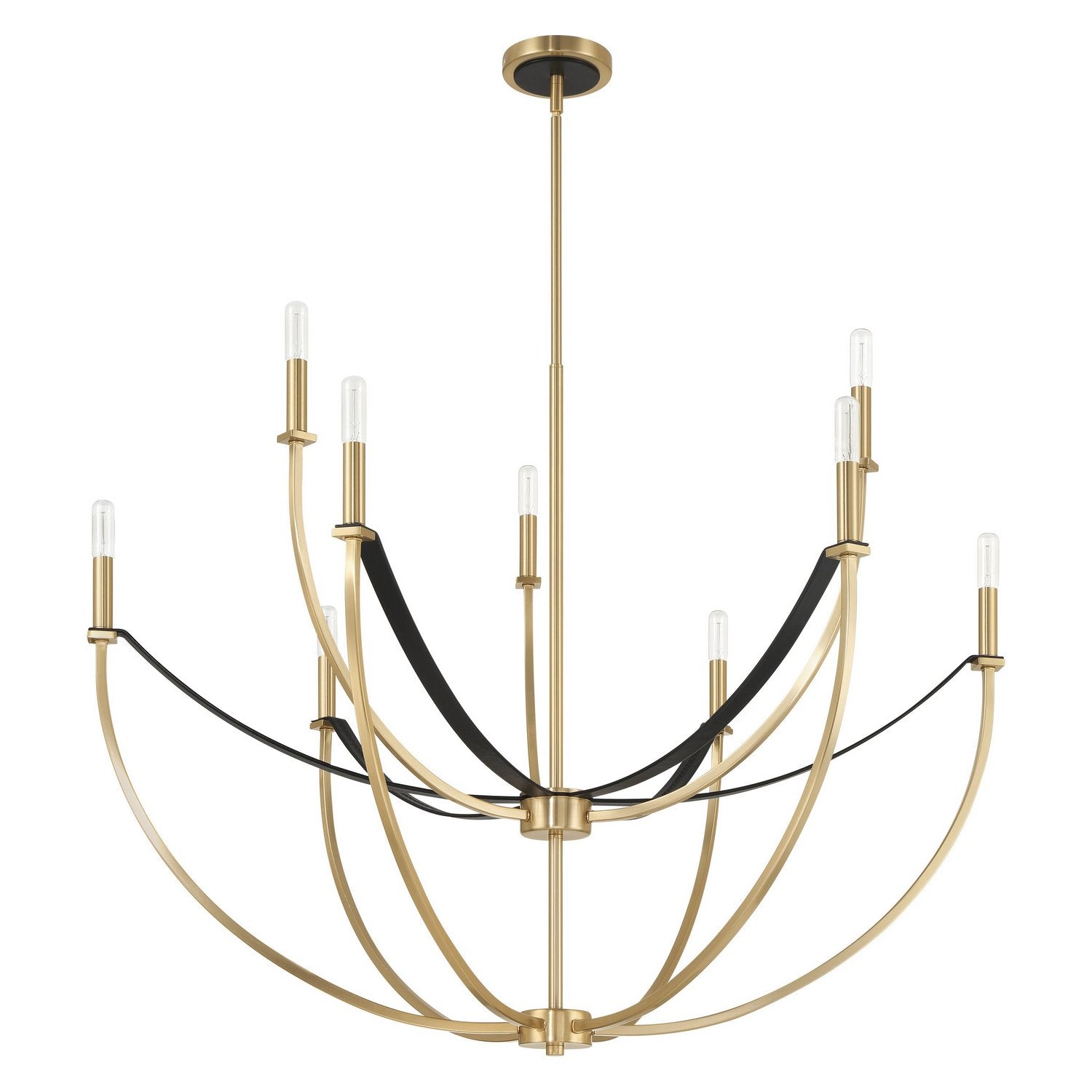 Thesis Lighting 207371A Sussex Chandelier in Champagne Gold, Black