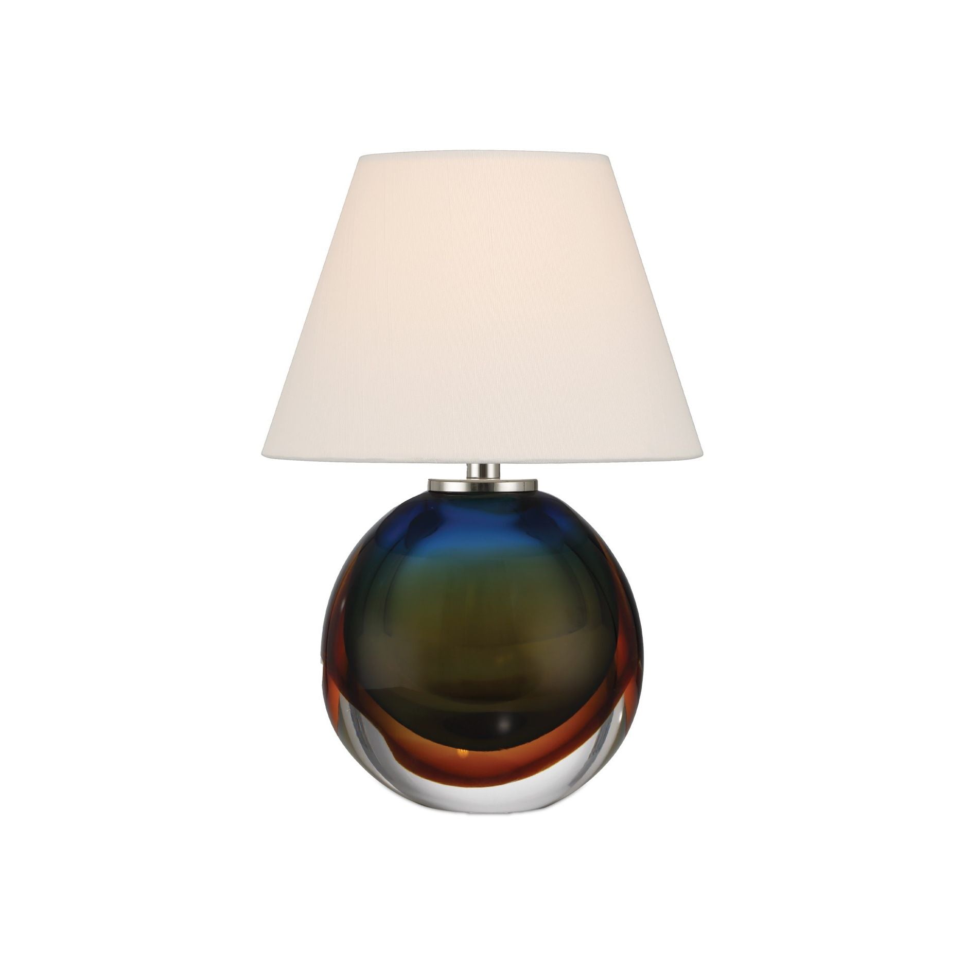 Currey and Company - 6700-0015 - Une lumière Lampe de table - Voyage Nickel sans fil Lampe de table - Vert Bleu / Ambre / Transparent