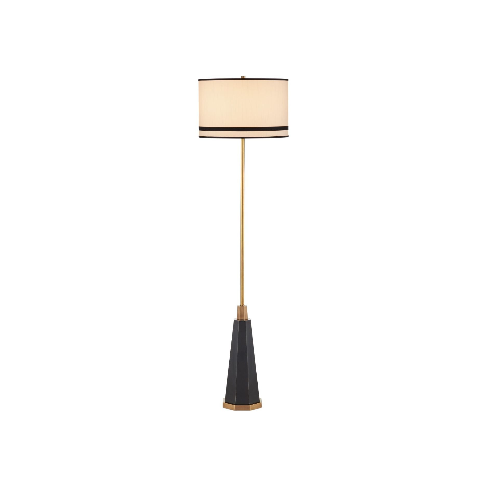 Currey and Company - 8000-0174 - One Light Floor Lamp - Gieves - Black / Bronze / Antique Brass