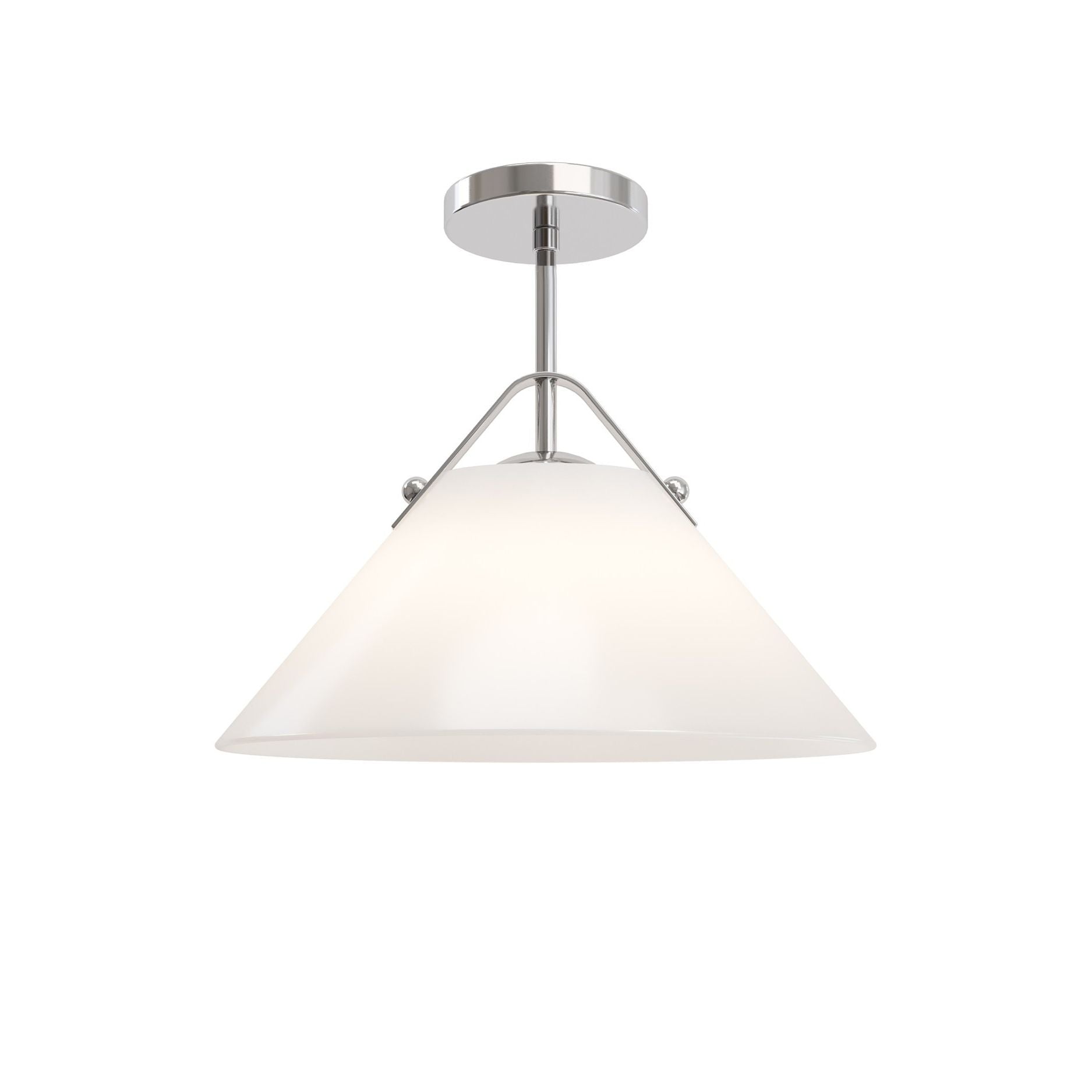 Currey and Company - 9000-1280 - Une lumière Suspension - Bronwen - Blanc opaque / Nickel poli