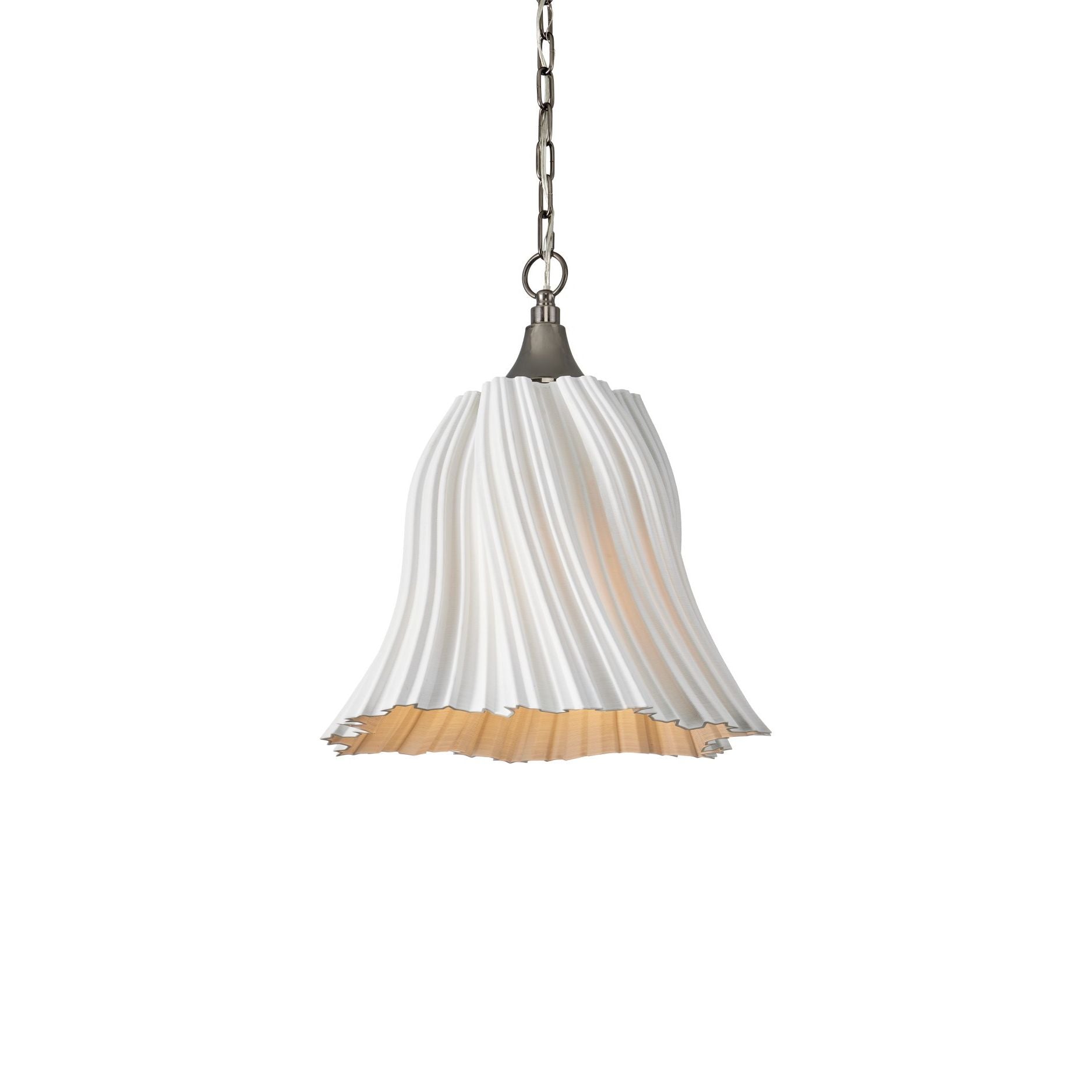 Currey and Company - 9000-1282 - One Light Pendant - Twirl - White / Antique Brushed Nickel