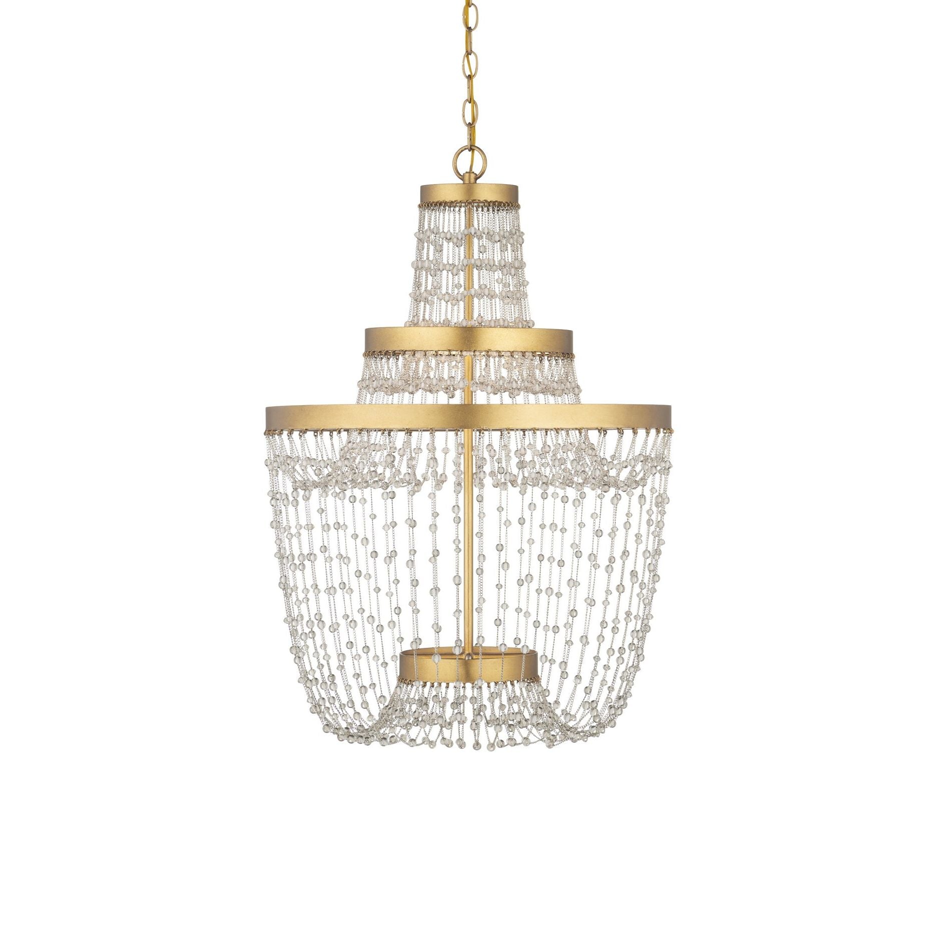 Currey and Company - 9000-1305 - LED Chandelier - Mademoiselle - Clear / Contemporary Gold Leaf / Contemporary Gold