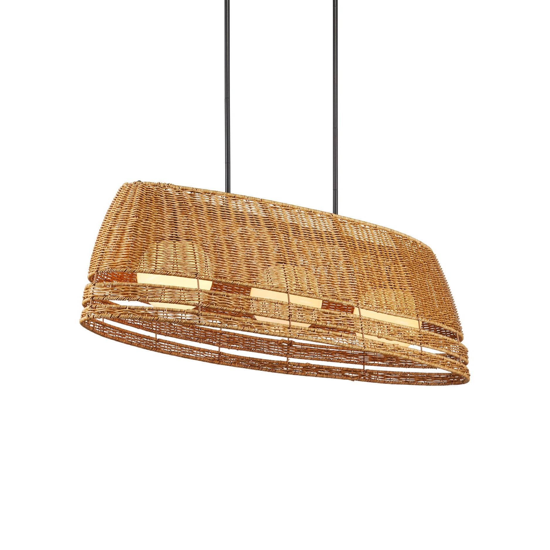 Currey and Company - 9500-0021 - Three Light Chandelier - Barbary - Natural / Black / Frosted White