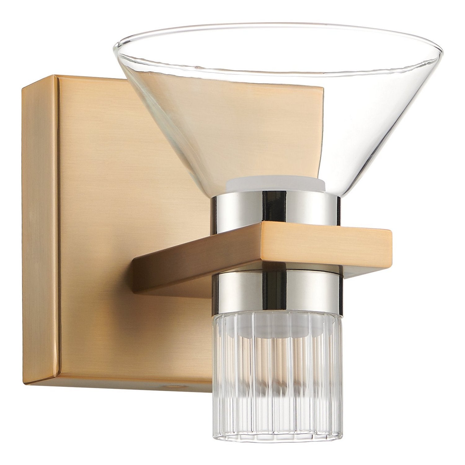 Éclairage Thesis Lighting 207683A Blake Applique LED couleur or champagne, nickel poli