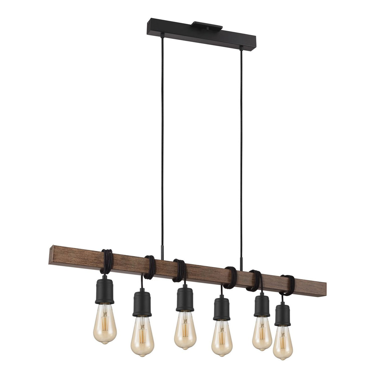 Eglo Canada - 204243A - Six Light Pendant - Violon - Black, Dark Brown