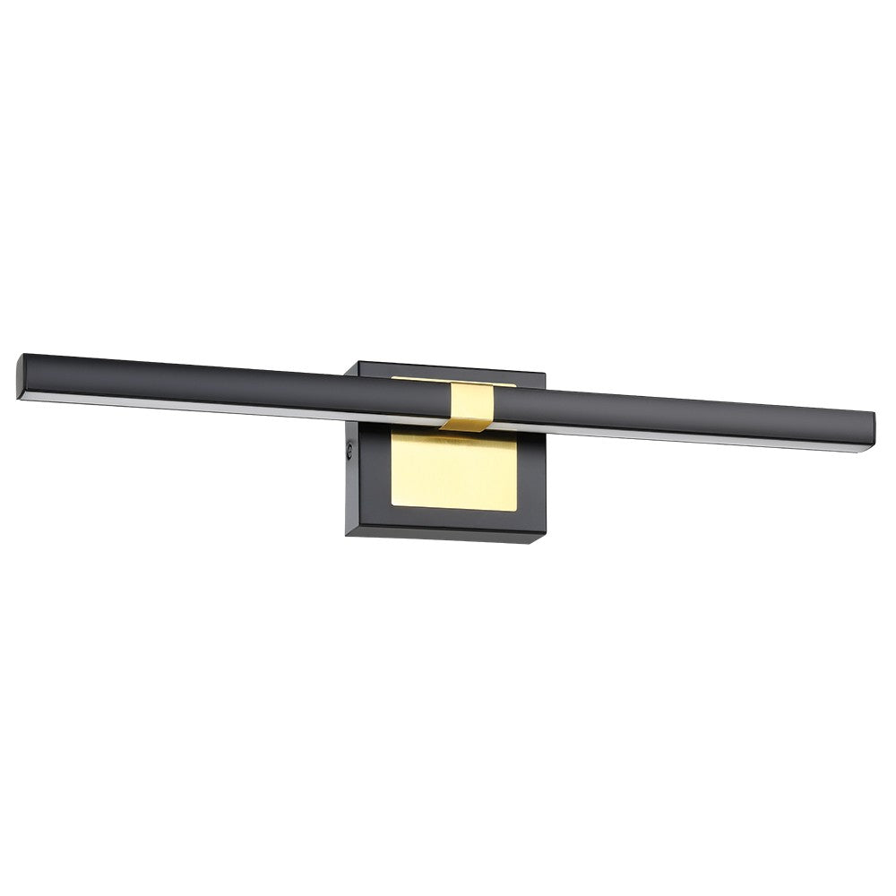 Eglo Canada - 900928A - Applique murale LED pour salle de bain/lavabo - Pierro - Noir mat, laiton brossé