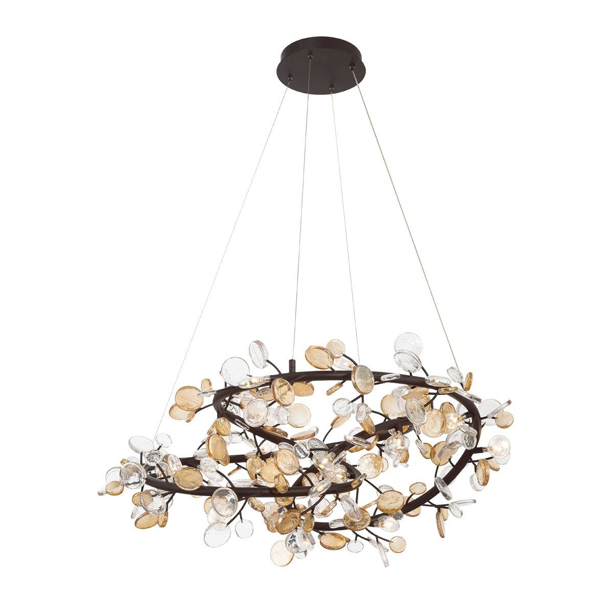 Lib & Co. Canada - 12327-043 - LED Suspendu - Pise - Noir avec accents dorés